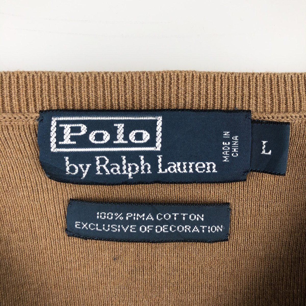 古着 ラルフローレン Ralph Lauren POLO by Ralph Lauren Vネック ピマコットンニットセーター メンズL相当 /eaa660008 【中古】 【260621】