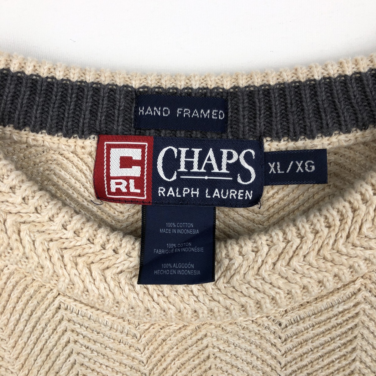 Ralph Lauren/ラルフローレン CHAPS チャップス HAND FRAMED コットンニットセーター
