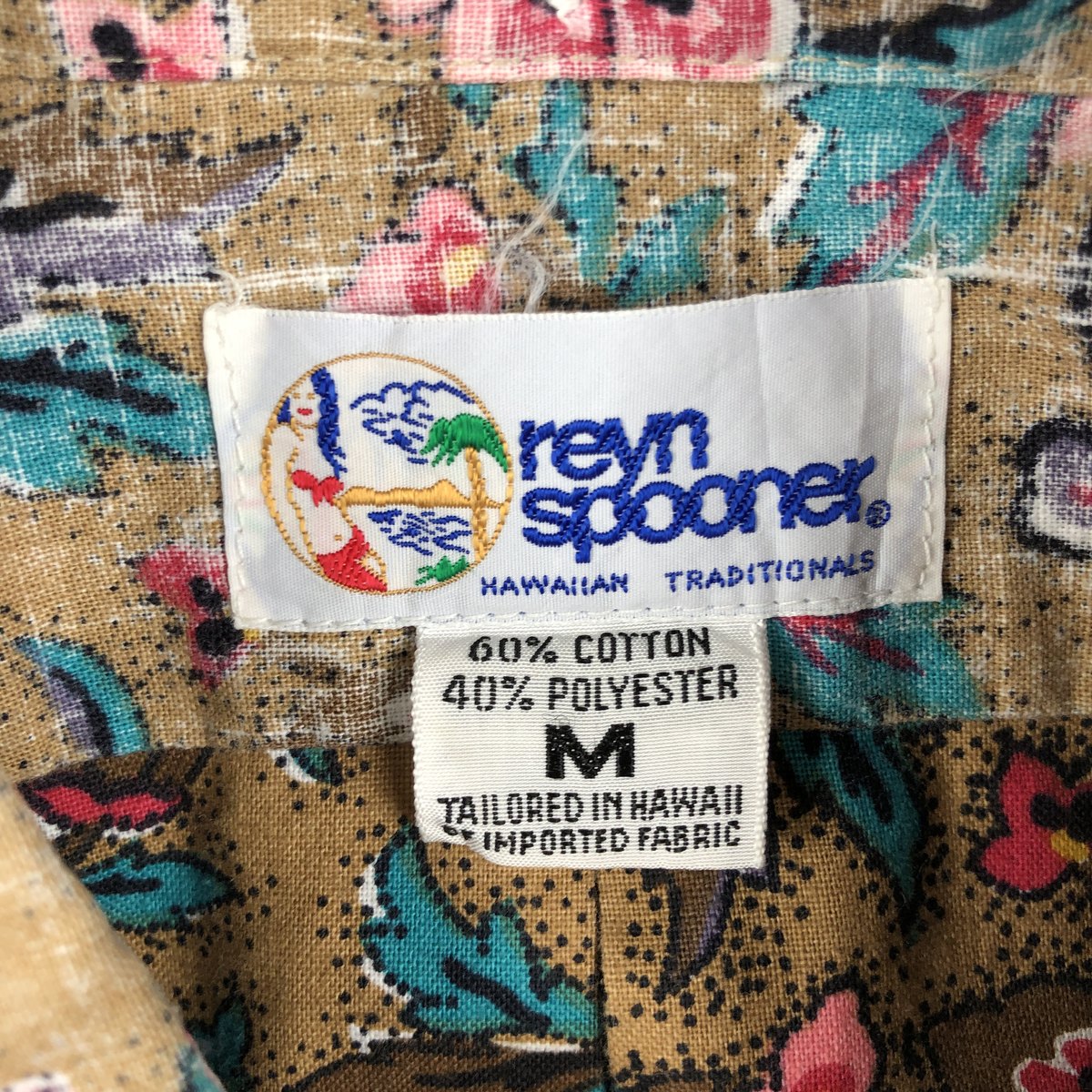 REYNSPOONER/レインスプーナー 水着タグ ビキニタグ ボタンダウン ハワイアンアロハシャツ