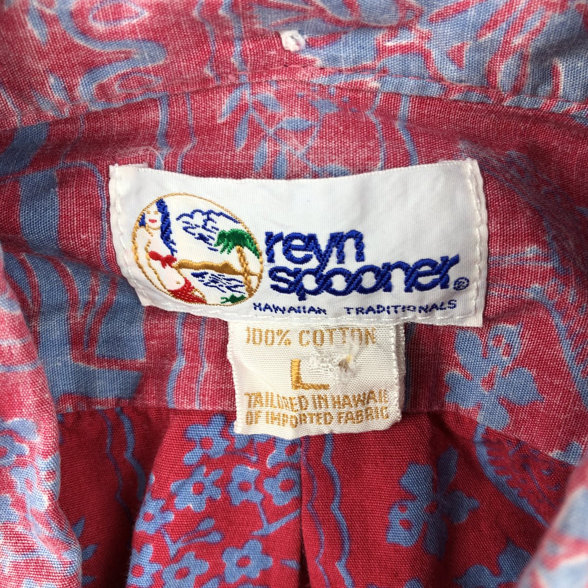 REYNSPOONER/レインスプーナー 水着タグ ビキニタグ ボタンダウン ハワイアンアロハシャツ