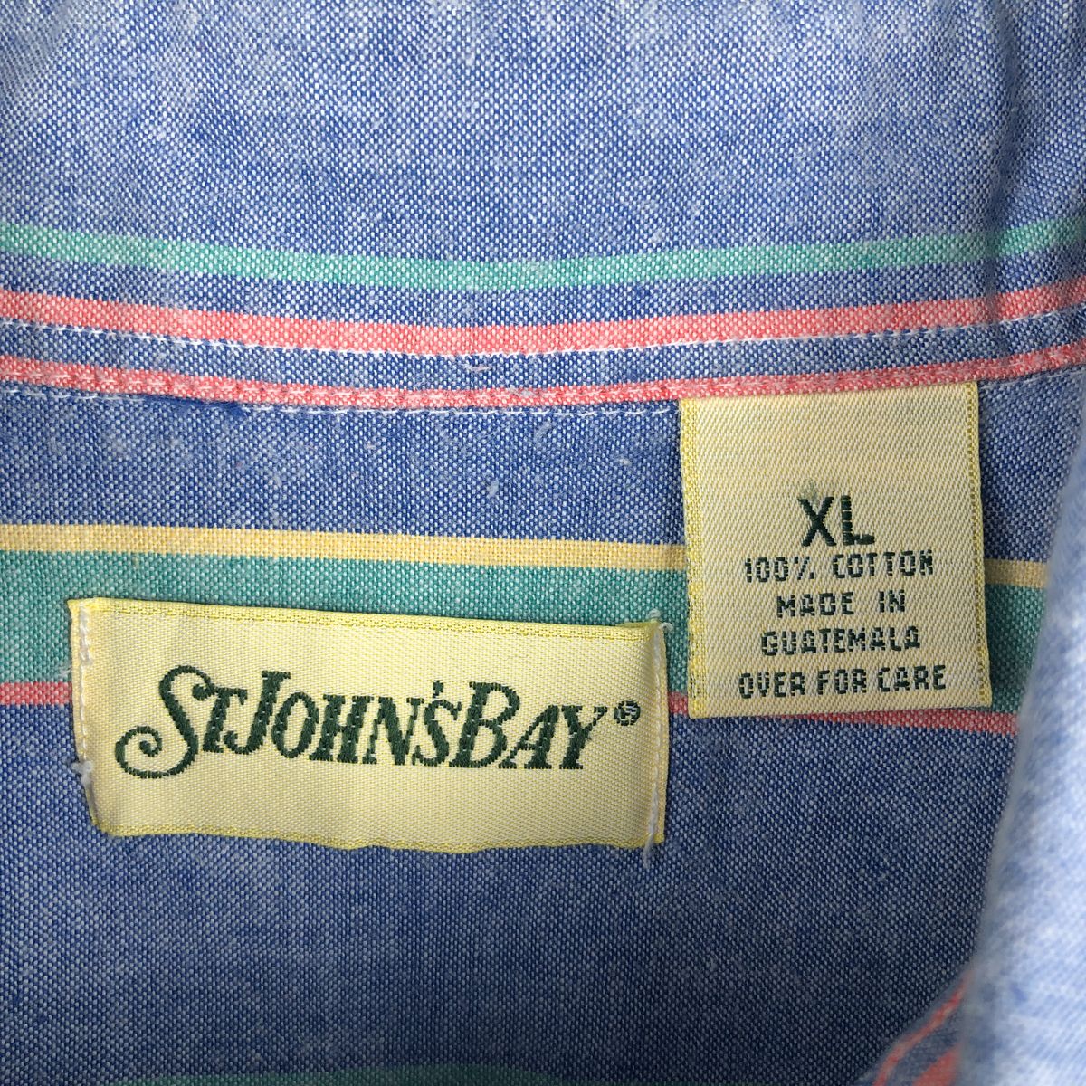 ST.JOHN'S BAY/セントジョンズベイ 半袖 ボタンダウン ストライプシャツ