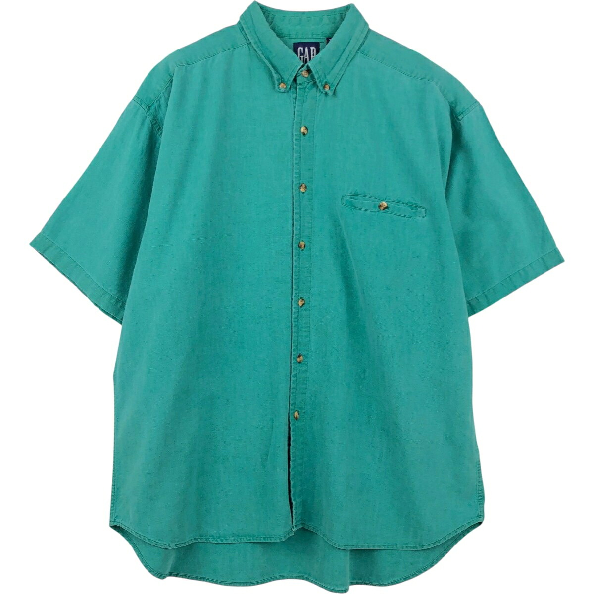 GAP/ギャップ オールドギャップ 半袖 リネン ボタンダウンシャツ