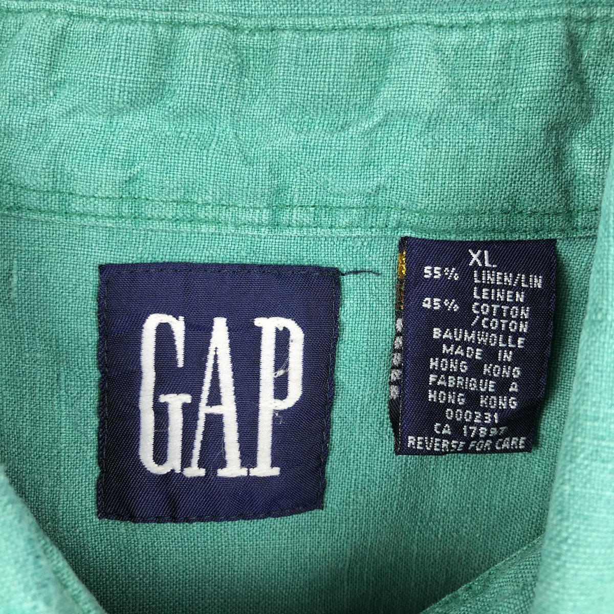 GAP/ギャップ オールドギャップ 半袖 リネン ボタンダウンシャツ