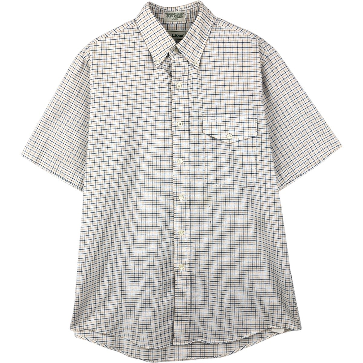 L.L.Bean/エルエルビーン 半袖 ボタンダウン チェックシャツ