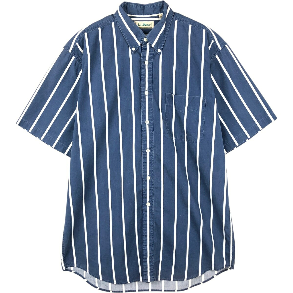 L.L.Bean/エルエルビーン 半袖 ボタンダウン ストライプシャツ