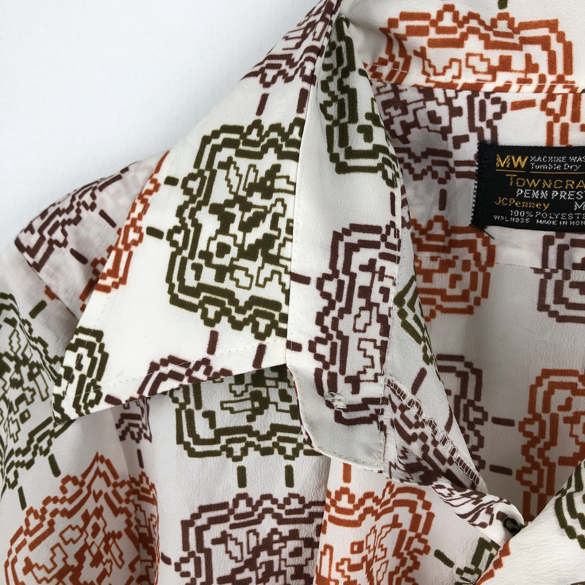 古着 70年代 タウンクラフト TOWN CRAFT 総柄 半袖 ポリシャツ メンズM相当 ヴィンテージ /eaa660997 【中古】 【260711】