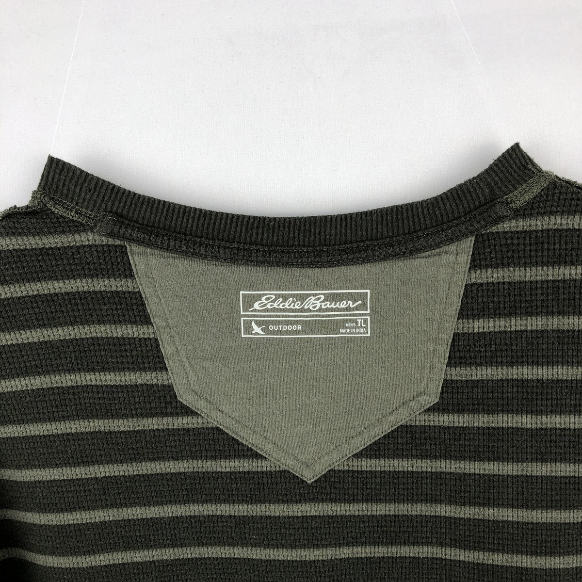 古着 エディーバウアー Eddie Bauer ボーダー柄 サーマルロンT ハニカム メンズL相当 /eaa662409 【中古】 【260822】