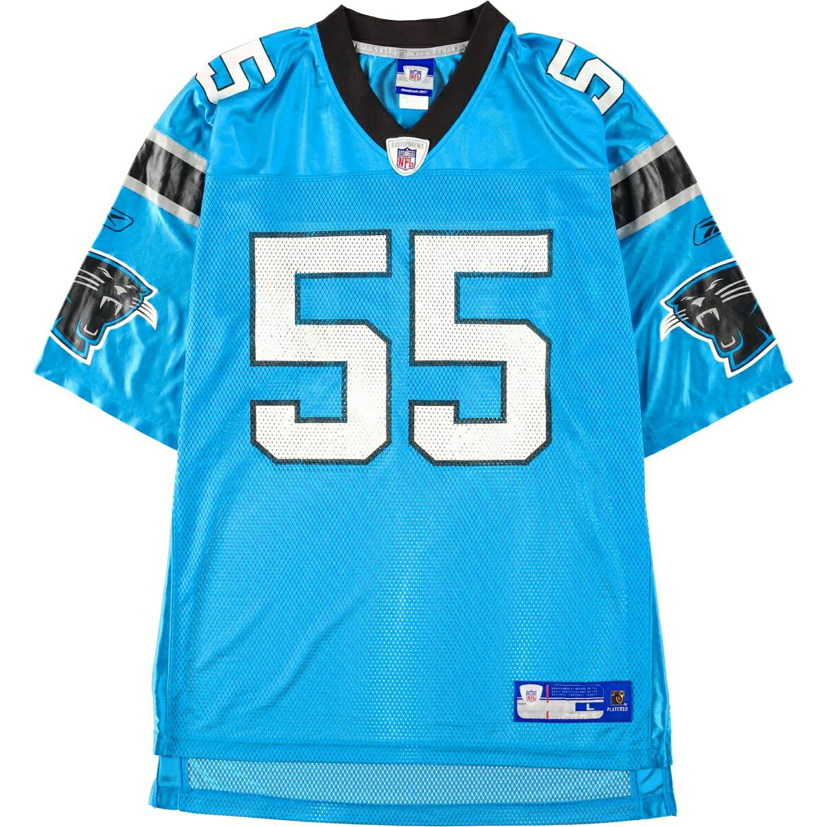 Reebok/リーボック NFL CAROLINA PANTHERS カロライナパンサーズ フットボール七分袖Tシャツ
