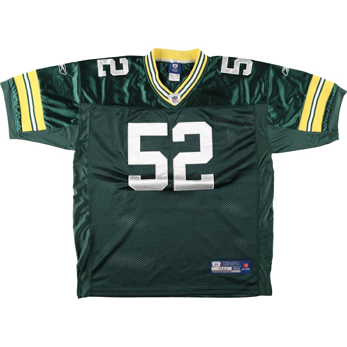Reebok/リーボック NFL GREEN BAY  PACKERS グリーンベイパッカーズ ゲームシャツ フットボールシャツ