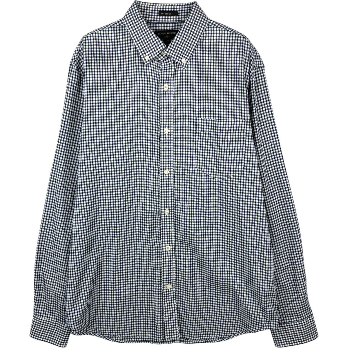 BANANA REPUBLIC/バナナリパブリック UNTUCKED FIT 長袖 ボタンダウンチェックシャツ
