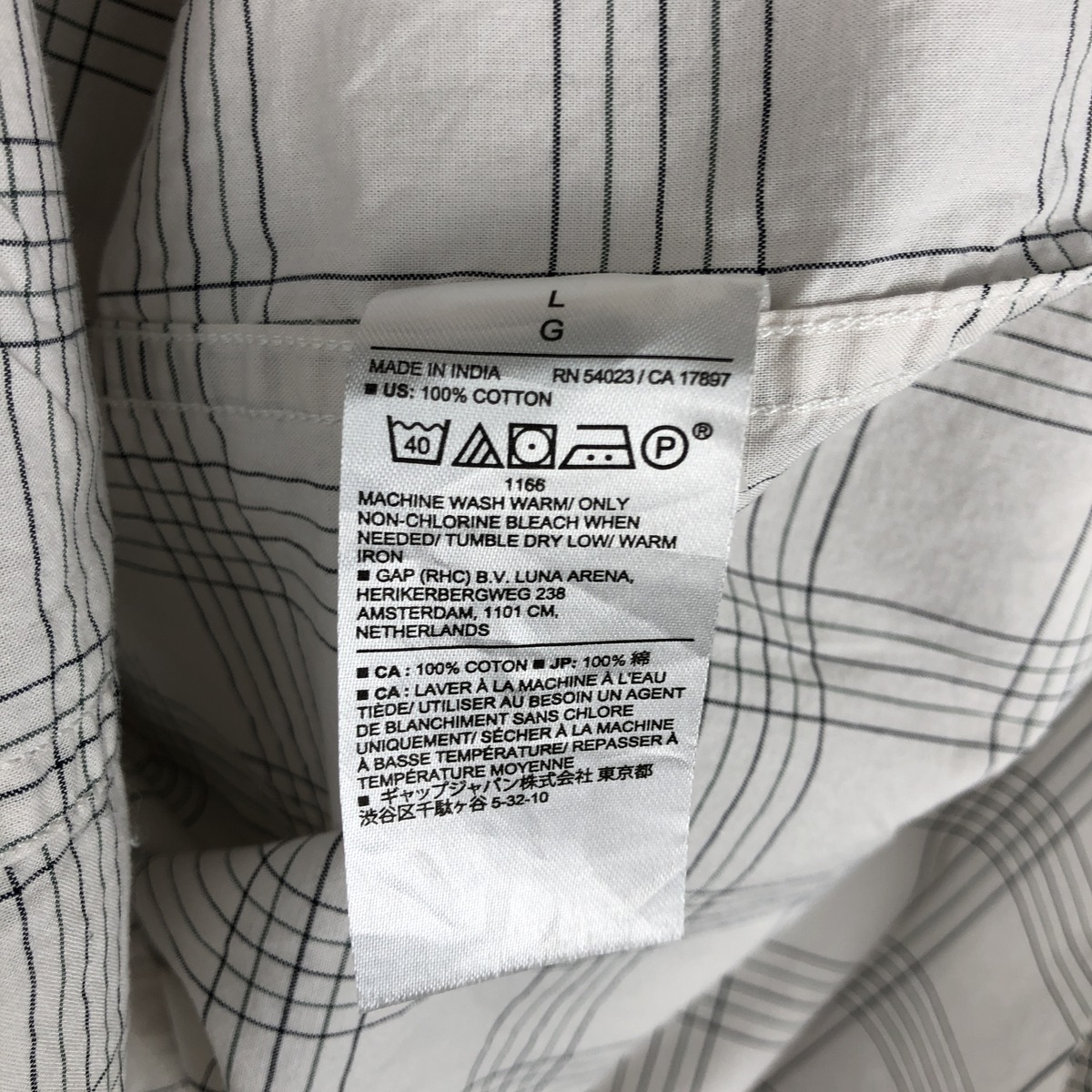BANANA REPUBLIC/バナナリパブリック UNTUCKED FIT 長袖 ボタンダウンチェックシャツ