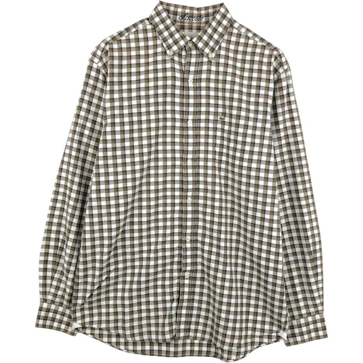 LACOSTE/ラコステ REGULAR FIT 長袖 ボタンダウンチェックシャツ