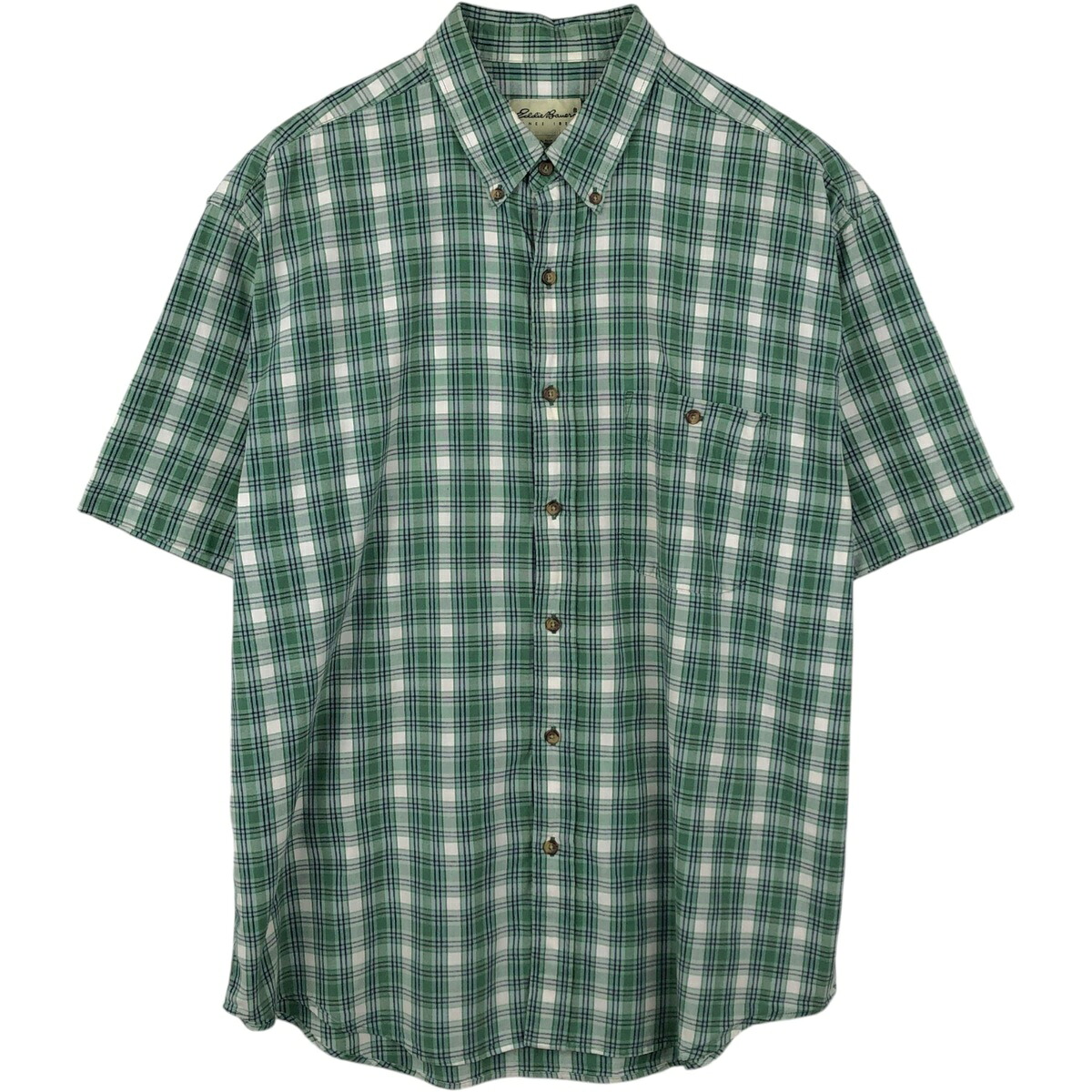 Eddie Bauer/エディーバウアー 半袖 ボタンダウン チェックシャツ