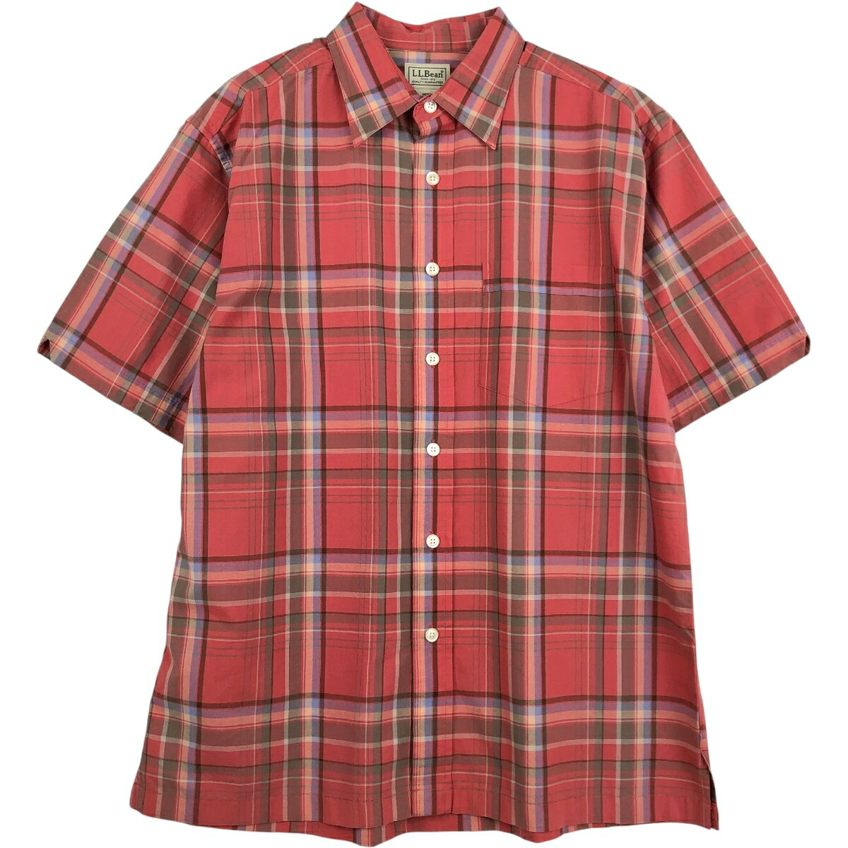 L.L.Bean/エルエルビーン 半袖 コットン チェックシャツ