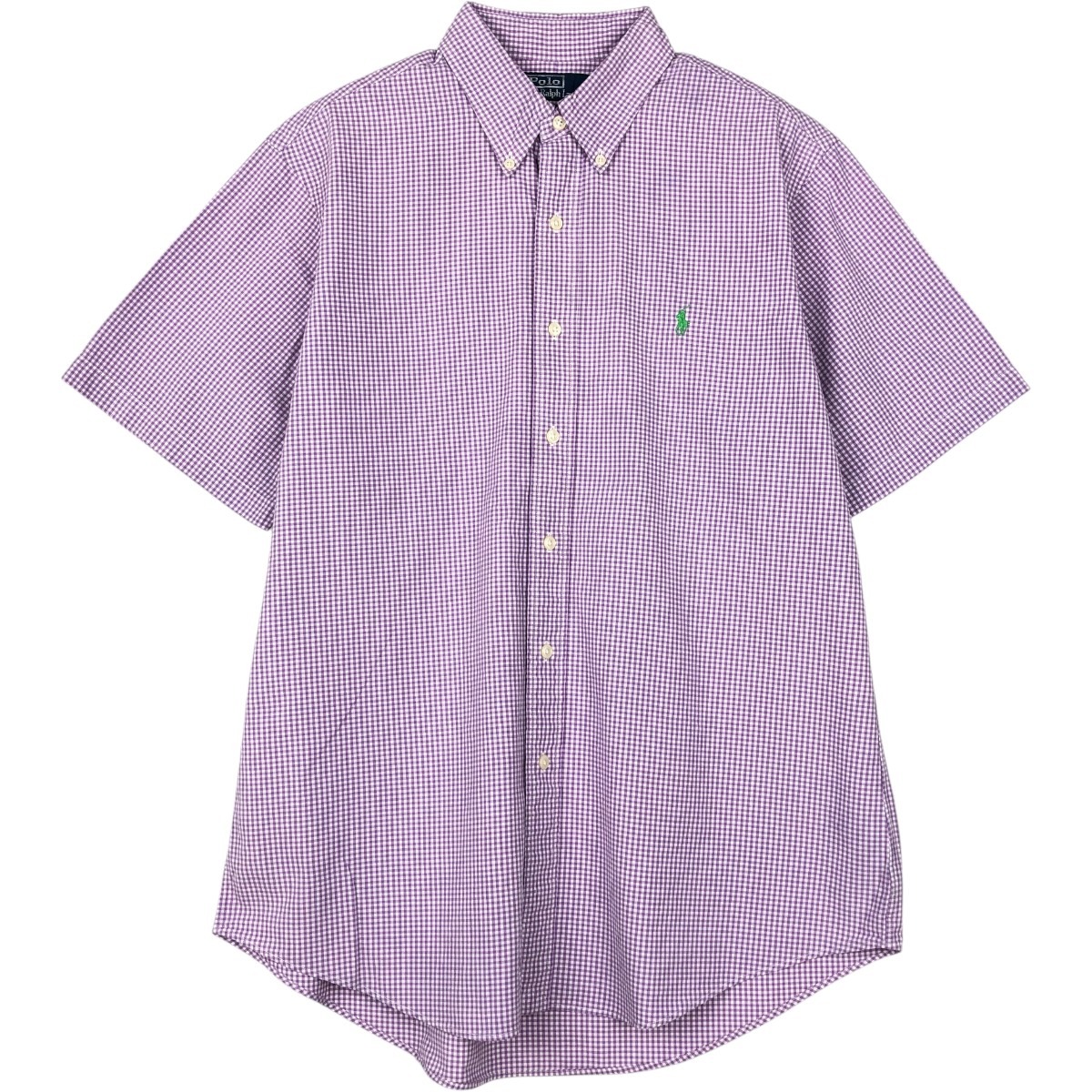 Ralph Lauren/ラルフローレン POLO by Ralph Lauren CUSTOM FIT 半袖 ボタンダウン チェックシャツ