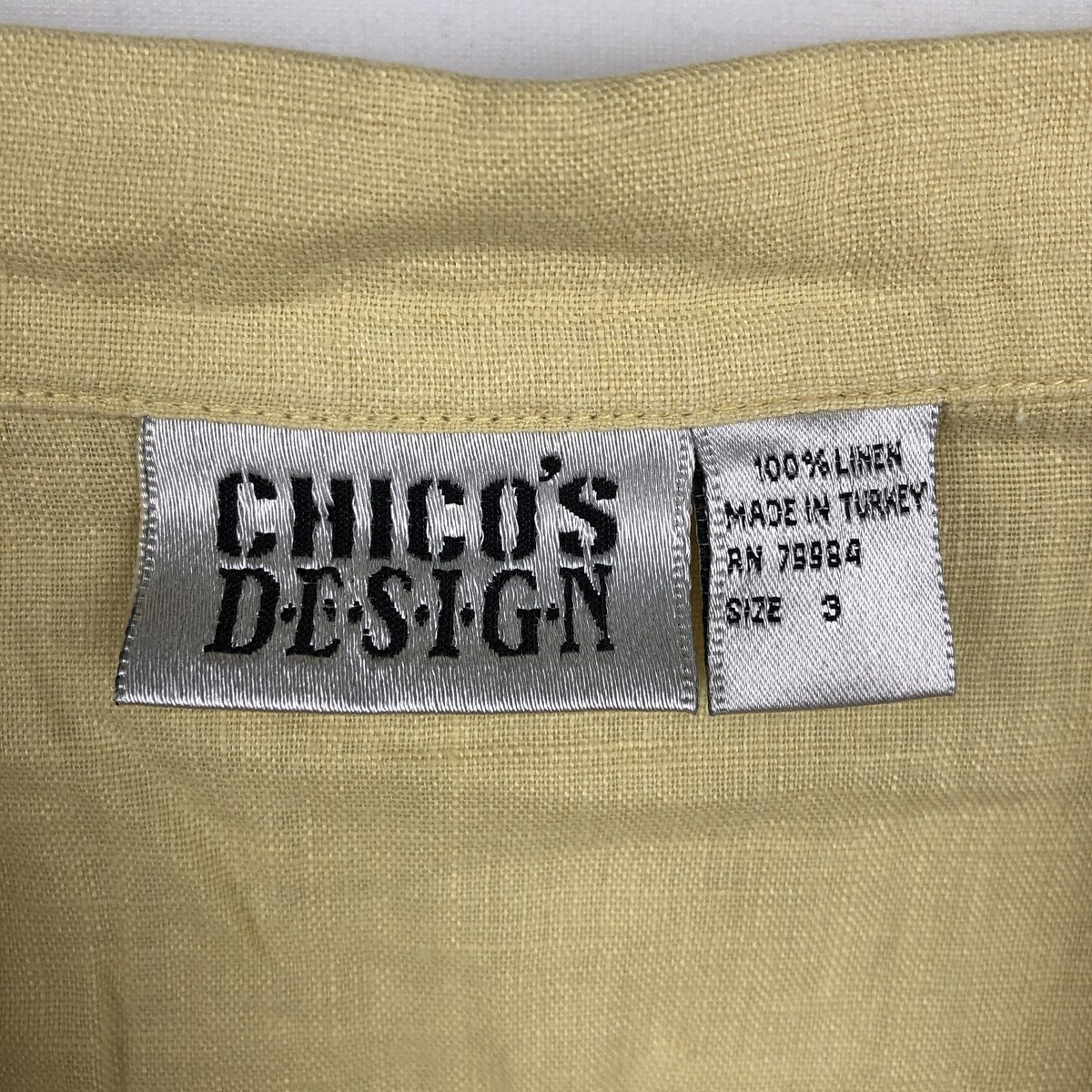 CHICO'S DESIGN 半袖 オープンカラー リネンシャツ