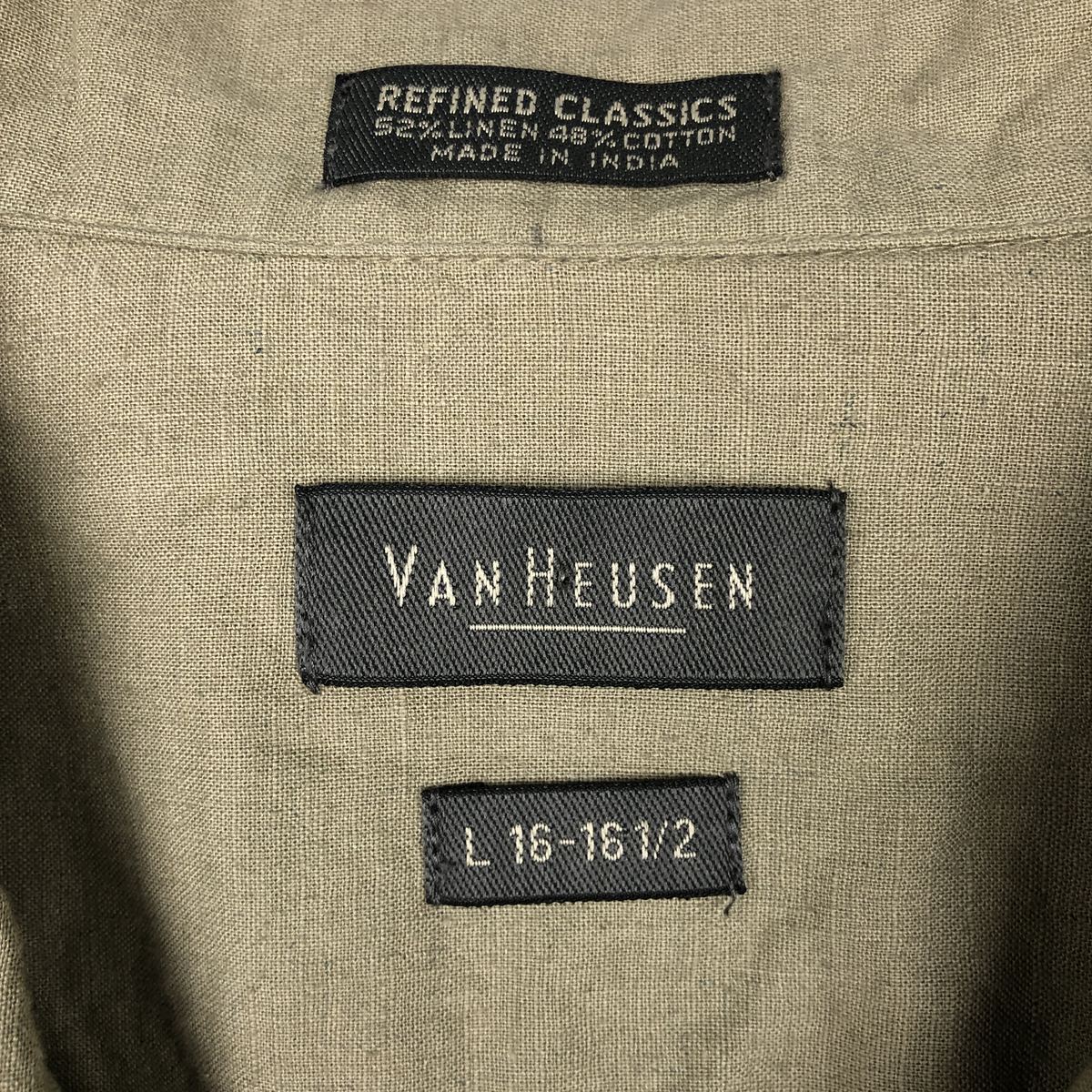 VAN HEUSEN/ヴァンヒューゼン 半袖 オープンカラー リネンシャツ