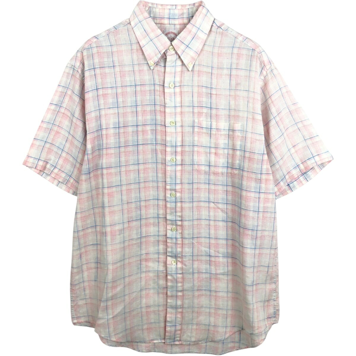 Brooks Brothers/ブルックスブラザーズ Est.1818 半袖 リネン ボタンダウンシャツ
