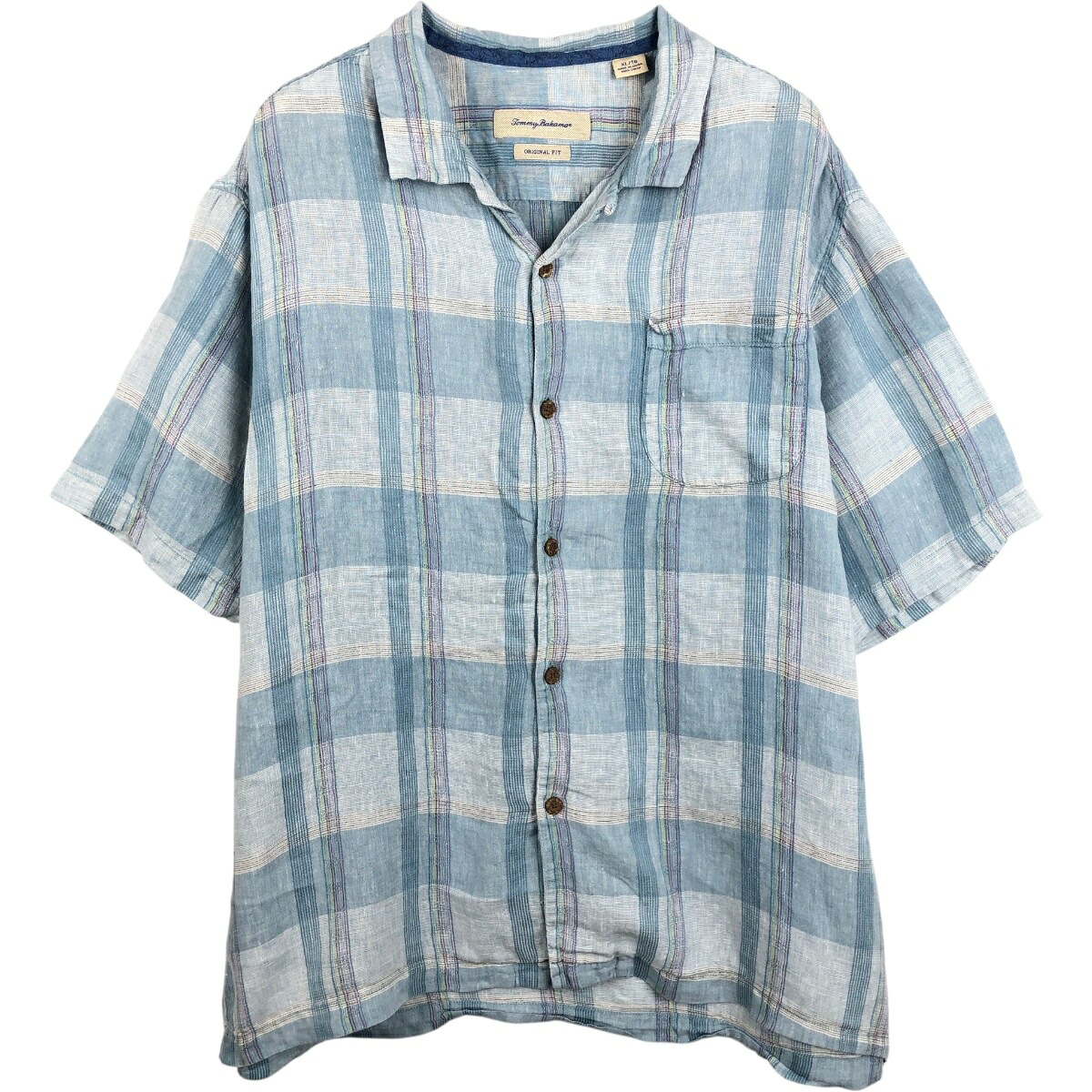 Tommy　Bahama/トミーバハマ ORIDINAL FIT 半袖 オープンカラー リネンシャツ