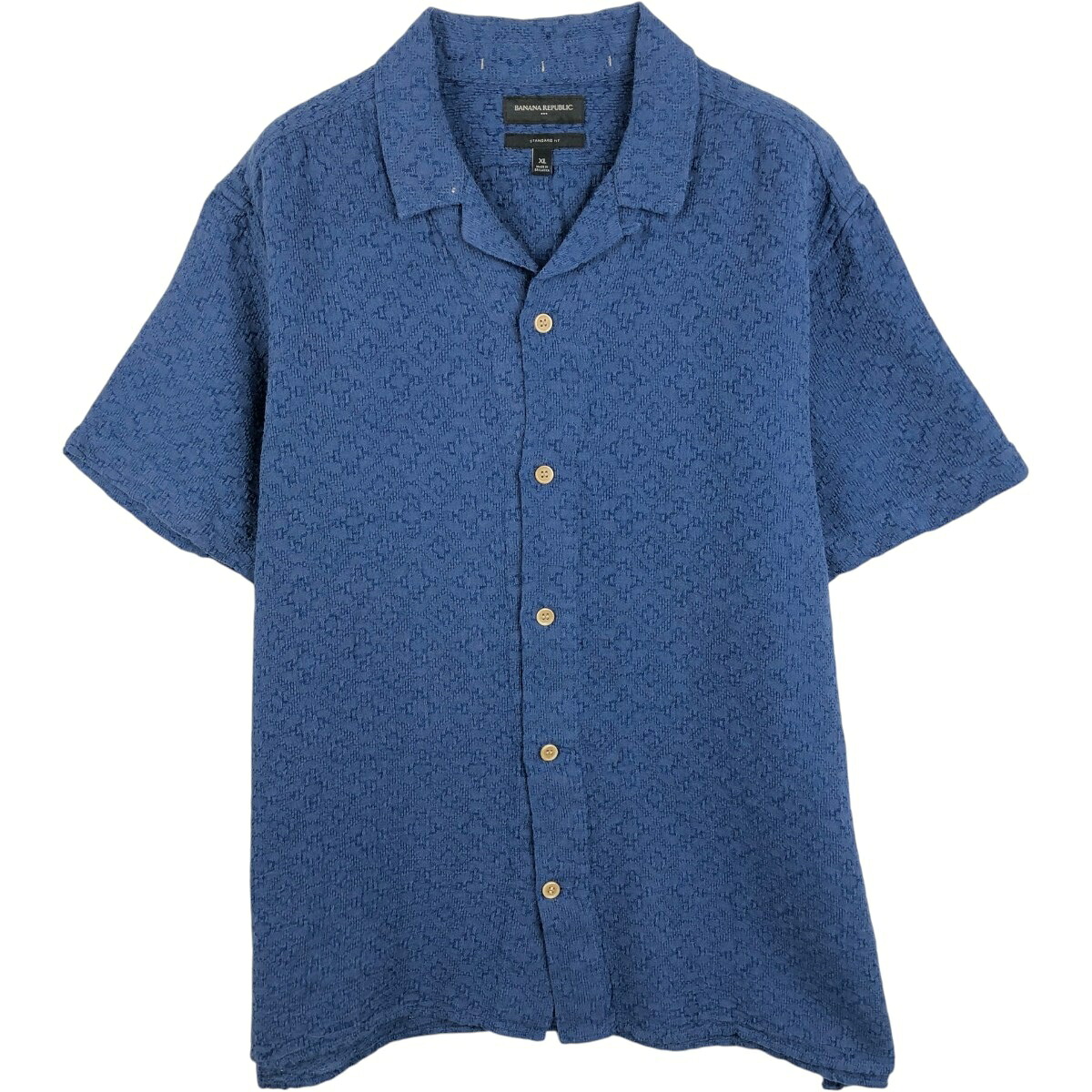 BANANA REPUBLIC/バナナリパブリック STANDARD FIT 半袖 オープンカラー リネンシャツ
