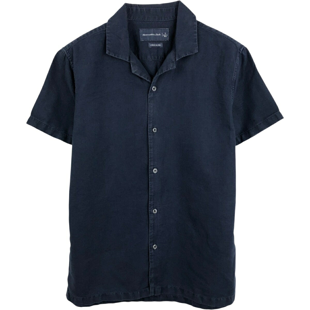 Abercrombie&Fitch/アバクロンビーアンドフィッチ LINEN BLEND 半袖 オープンカラー リネンシャツ