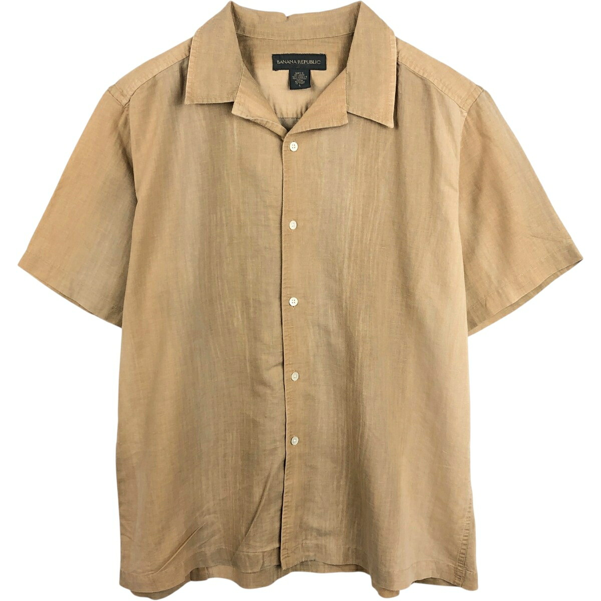 BANANA REPUBLIC/バナナリパブリック 半袖 オープンカラー リネンシャツ