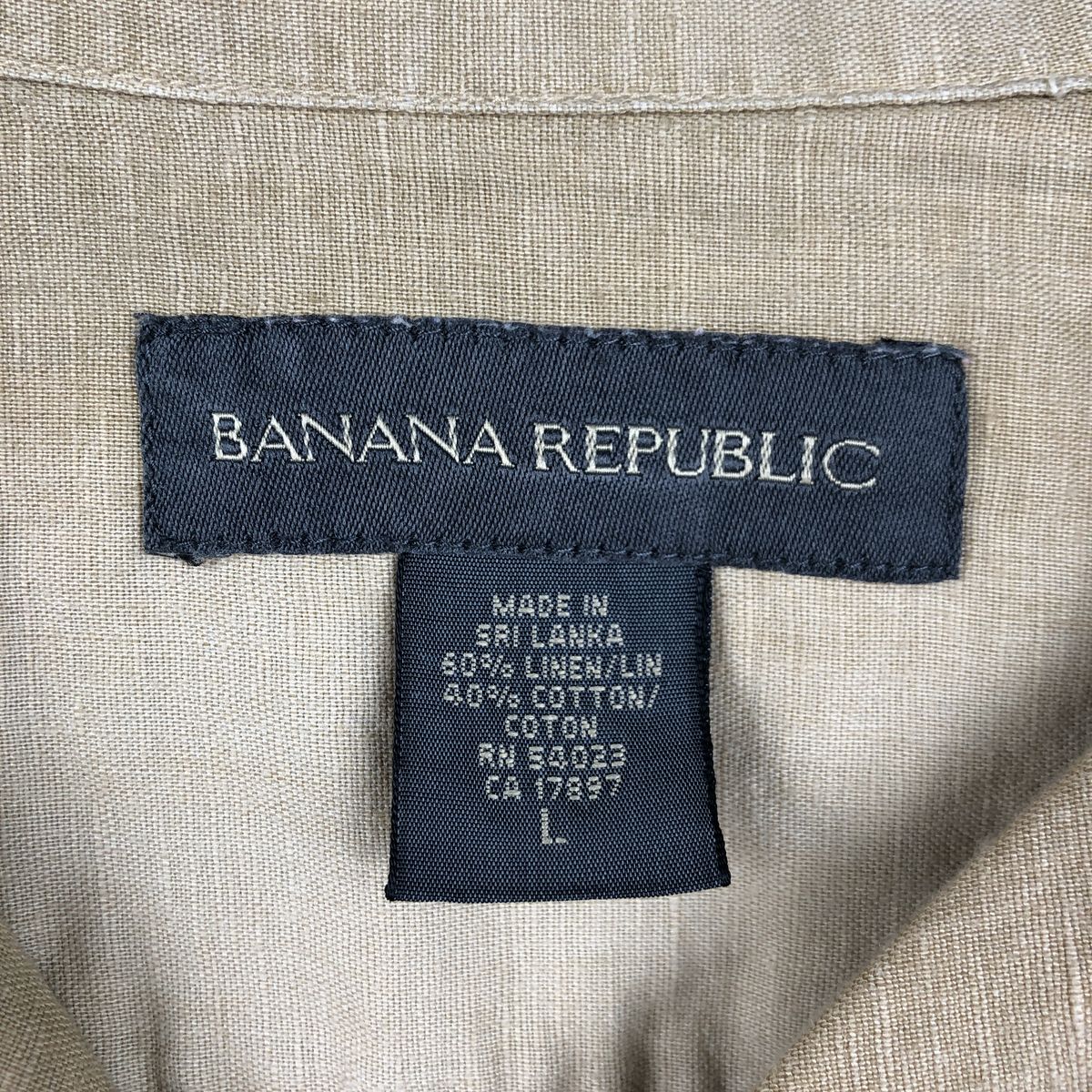 BANANA REPUBLIC/バナナリパブリック 半袖 オープンカラー リネンシャツ