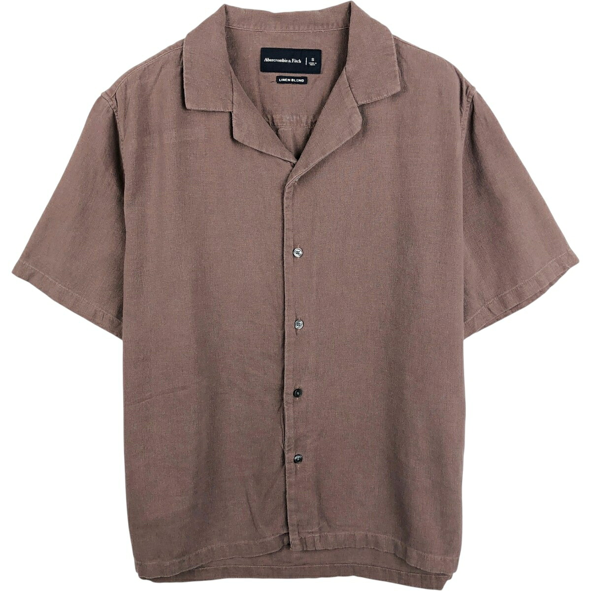 Abercrombie&Fitch/アバクロンビーアンドフィッチ 半袖 オープンカラー リネンシャツ
