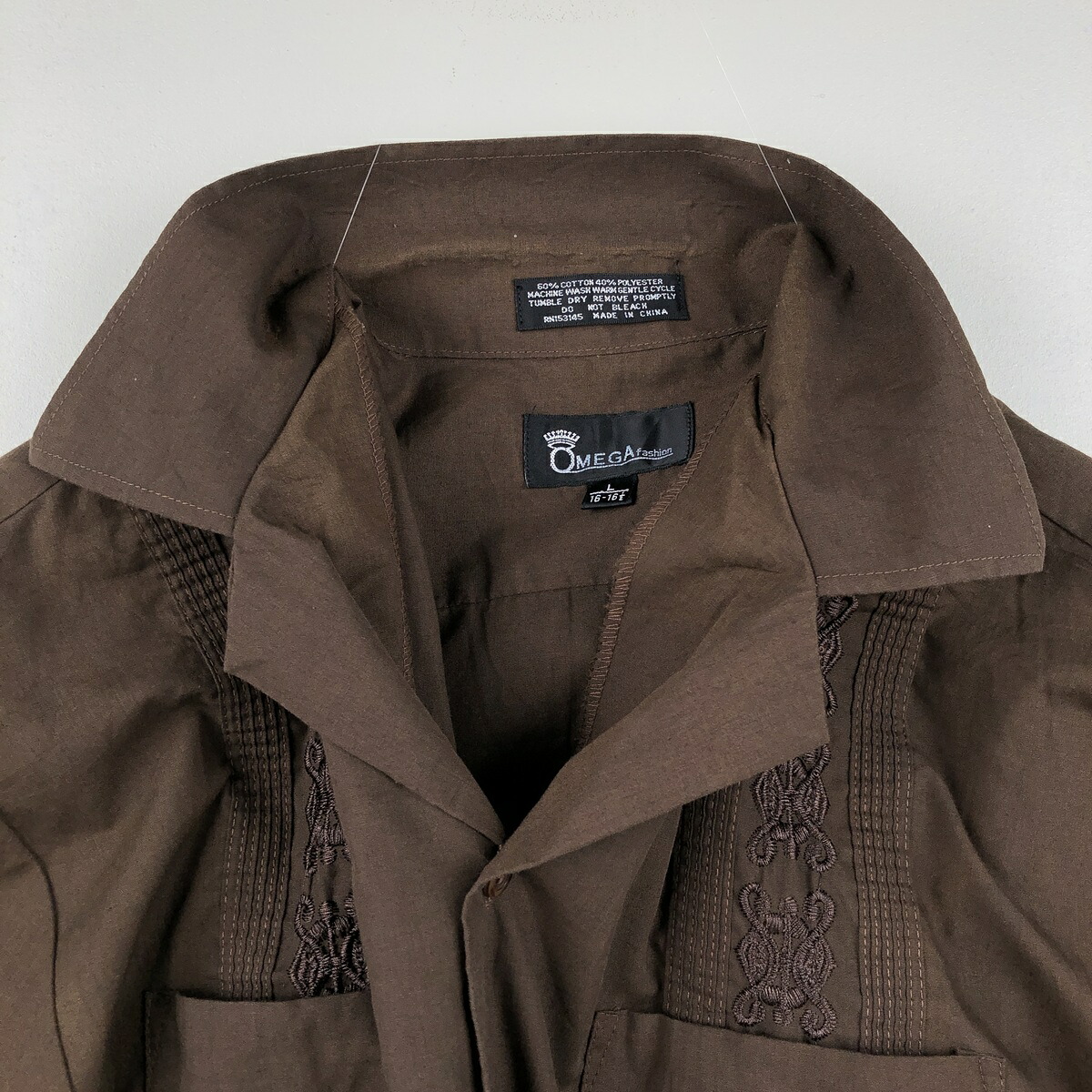 OMEGA FASHION 半袖 オープンカラー メキシカンシャツ キューバシャツ