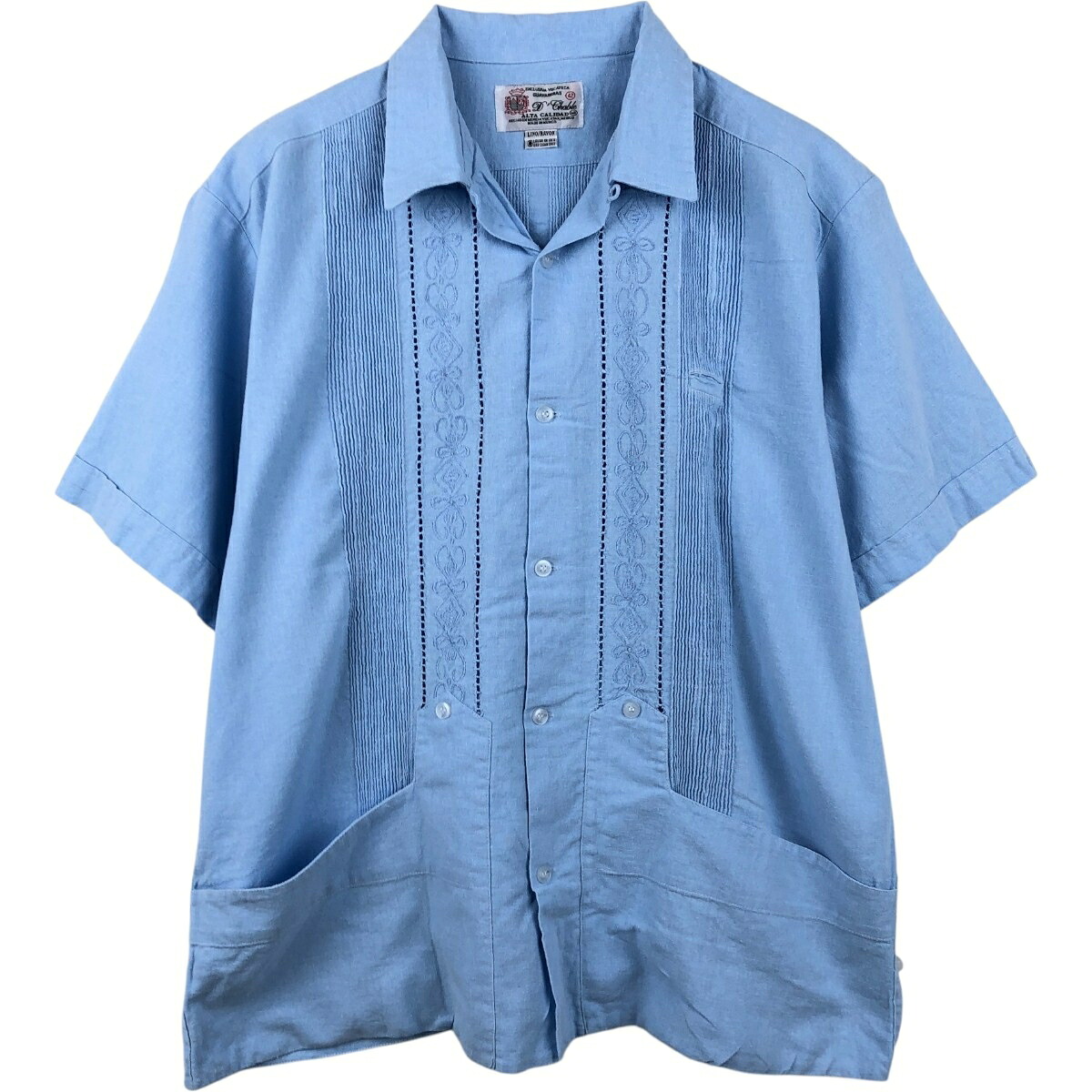 GUAYABERAS D'chable 半袖 オープンカラー メキシカンシャツ キューバシャツ
