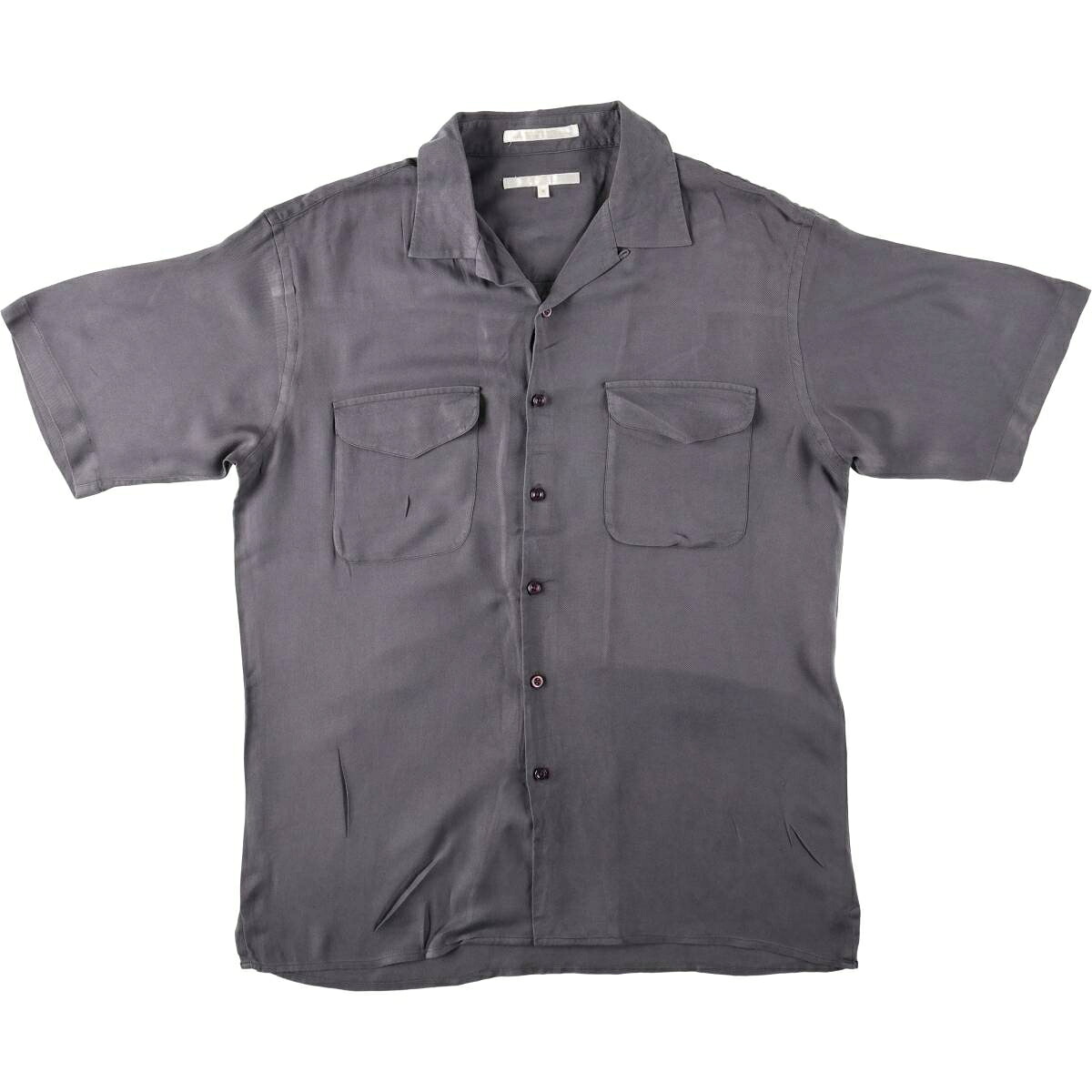 PERRY ELLIS/ペリーエリス 半袖 オープンカラー シルクシャツ