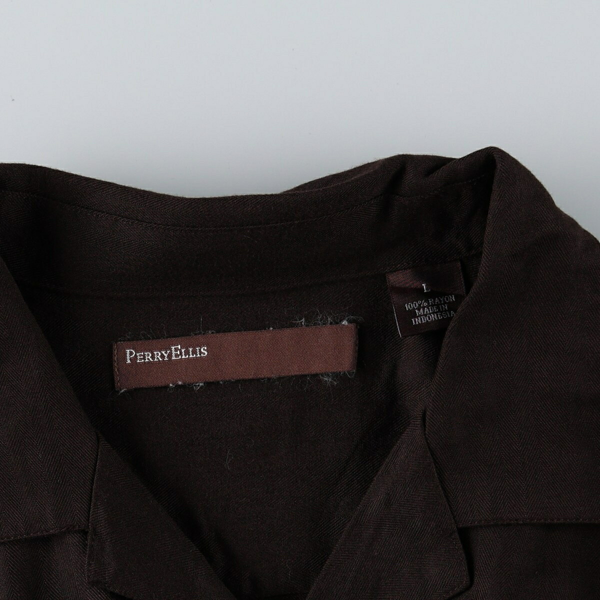 PERRY ELLIS/ペリーエリス 半袖 オープンカラー レーヨンシャツ