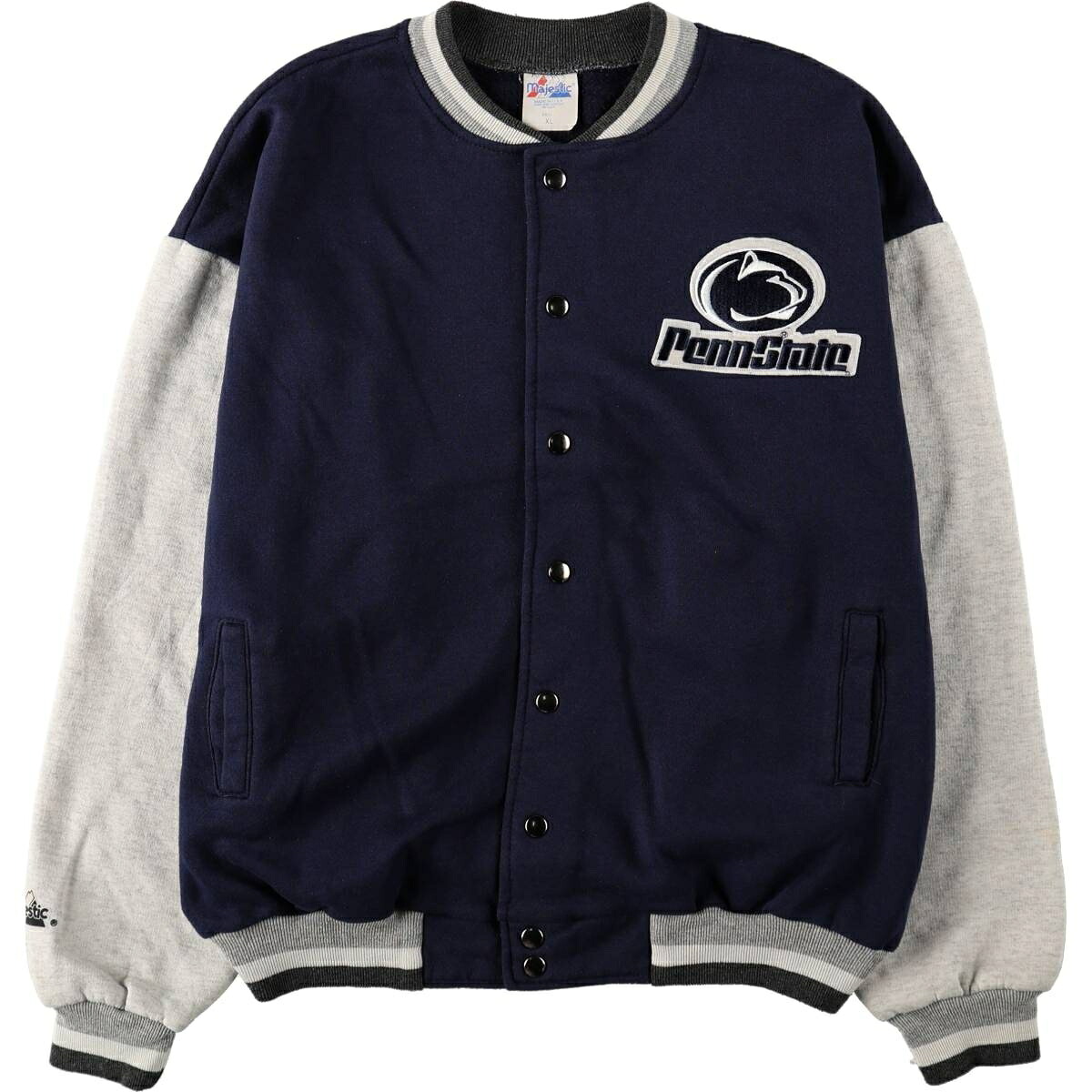 Majestic/マジェスティック PENN STATE ペンシルベニア州立大学 コットンボタンスタジャン バーシティジャケット