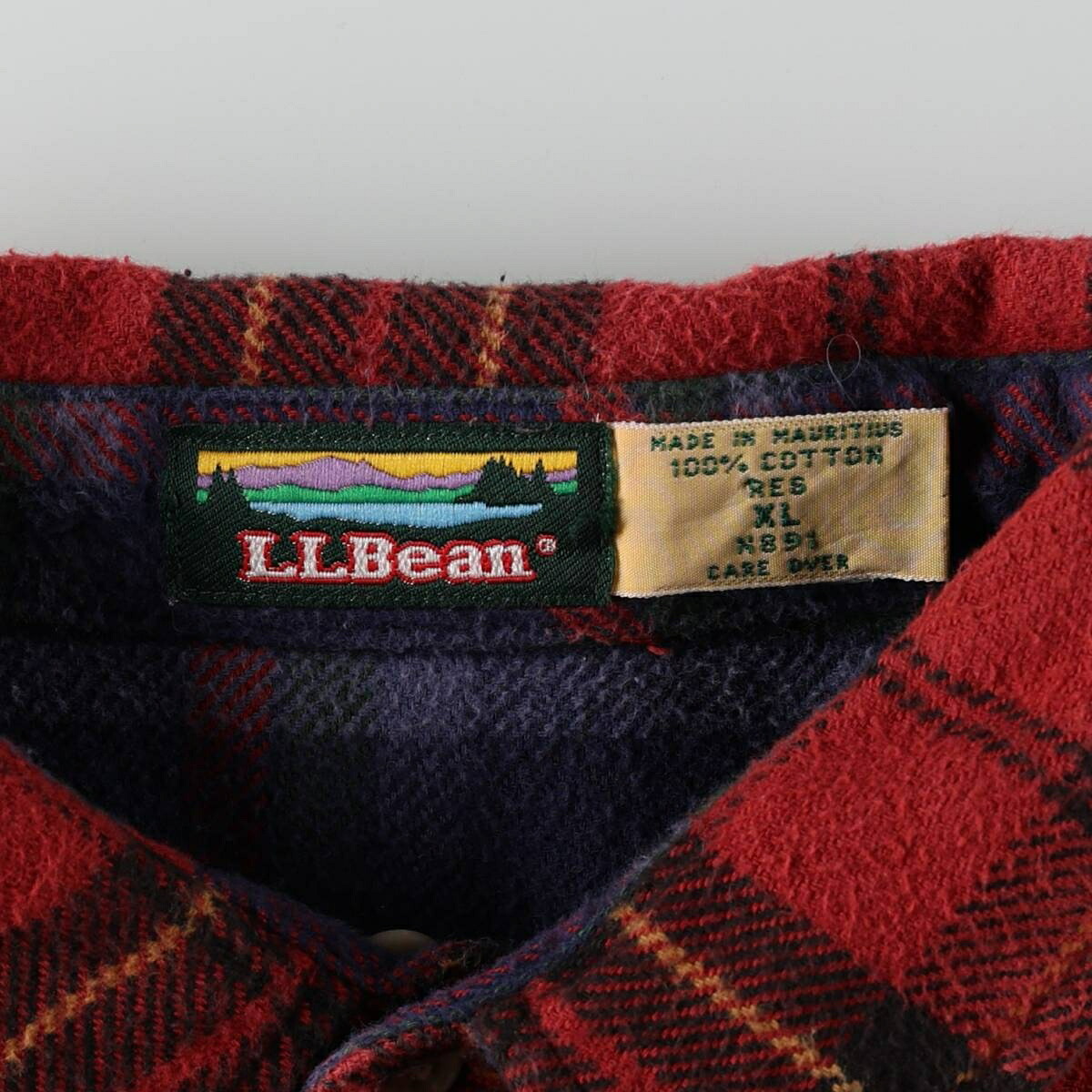 L.L.Bean/エルエルビーン 山ロゴ カタディンロゴ 長袖 ヘビーネルチェックシャツ