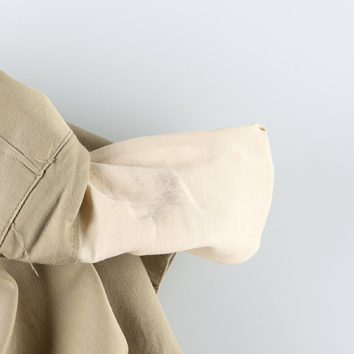 TROUSERS MAN'S COTTON/POLYESTER UNIFORM TWILL KHAKI ARMY SHADE 1 ミリタリー ドレスパンツ スラックスパンツ