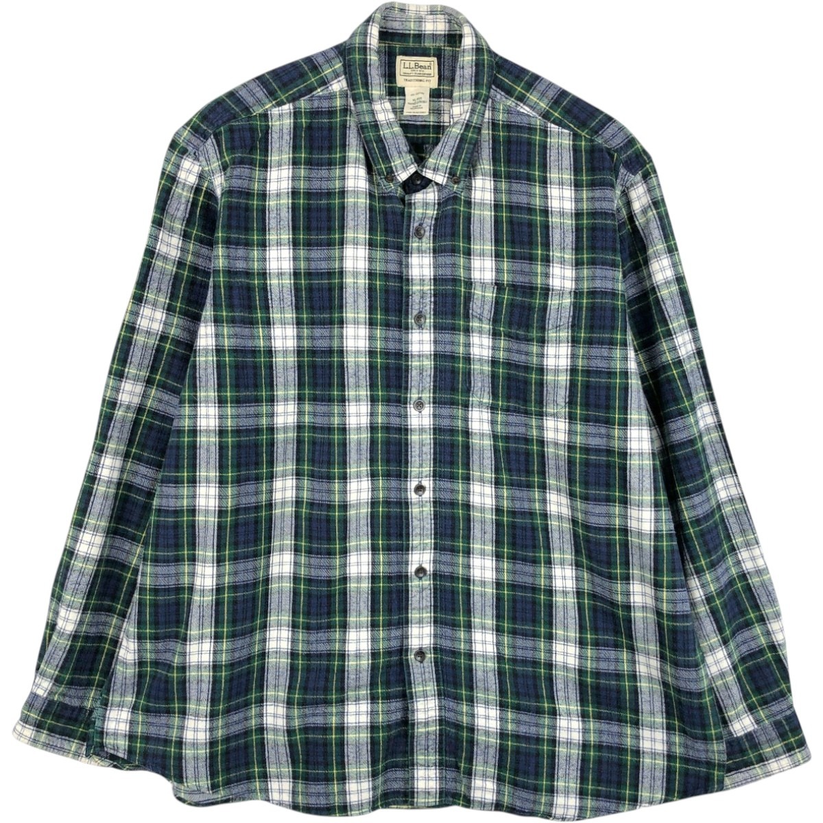 L.L.Bean/エルエルビーン 長袖 ボタンダウン フランネルチェックシャツ