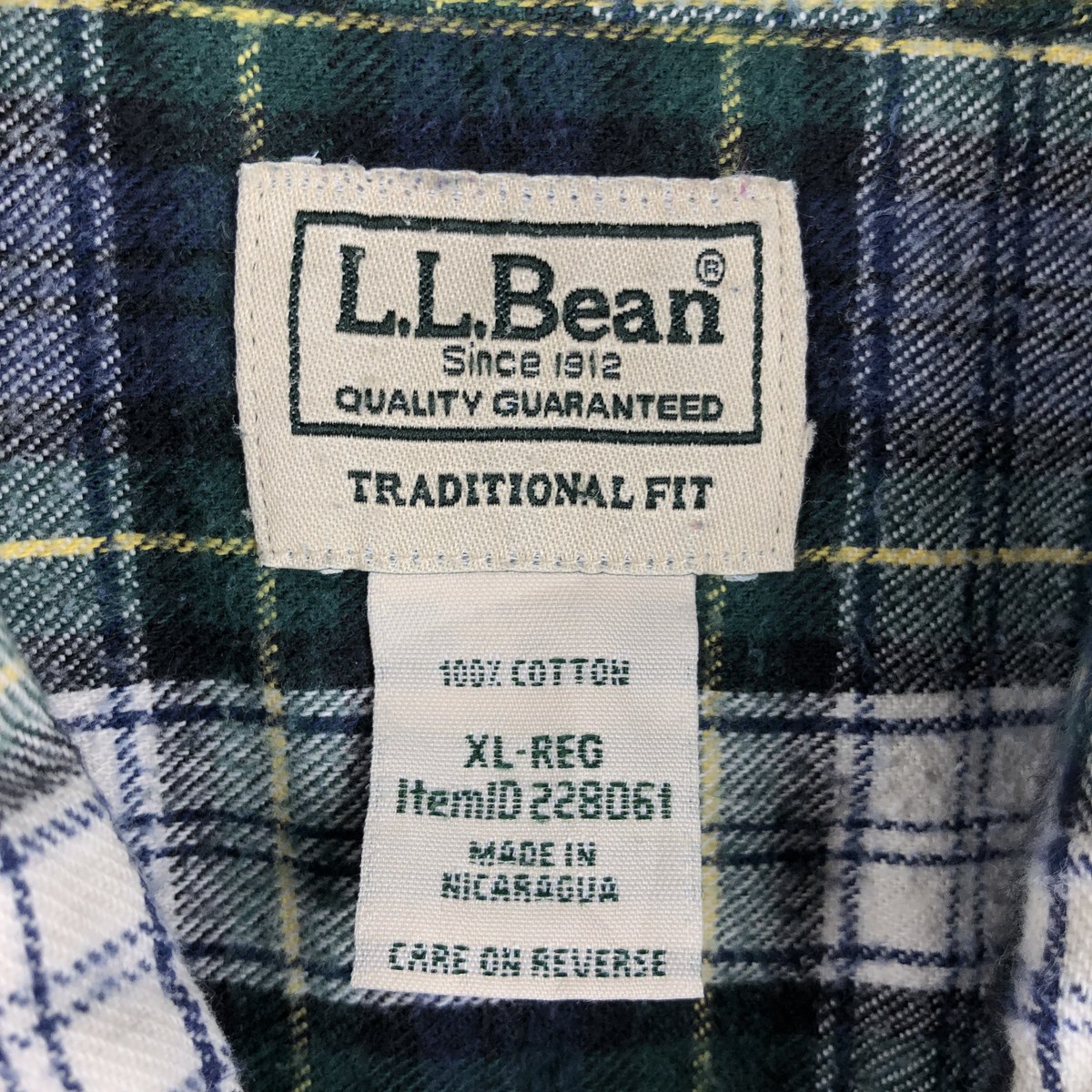 L.L.Bean/エルエルビーン 長袖 ボタンダウン フランネルチェックシャツ