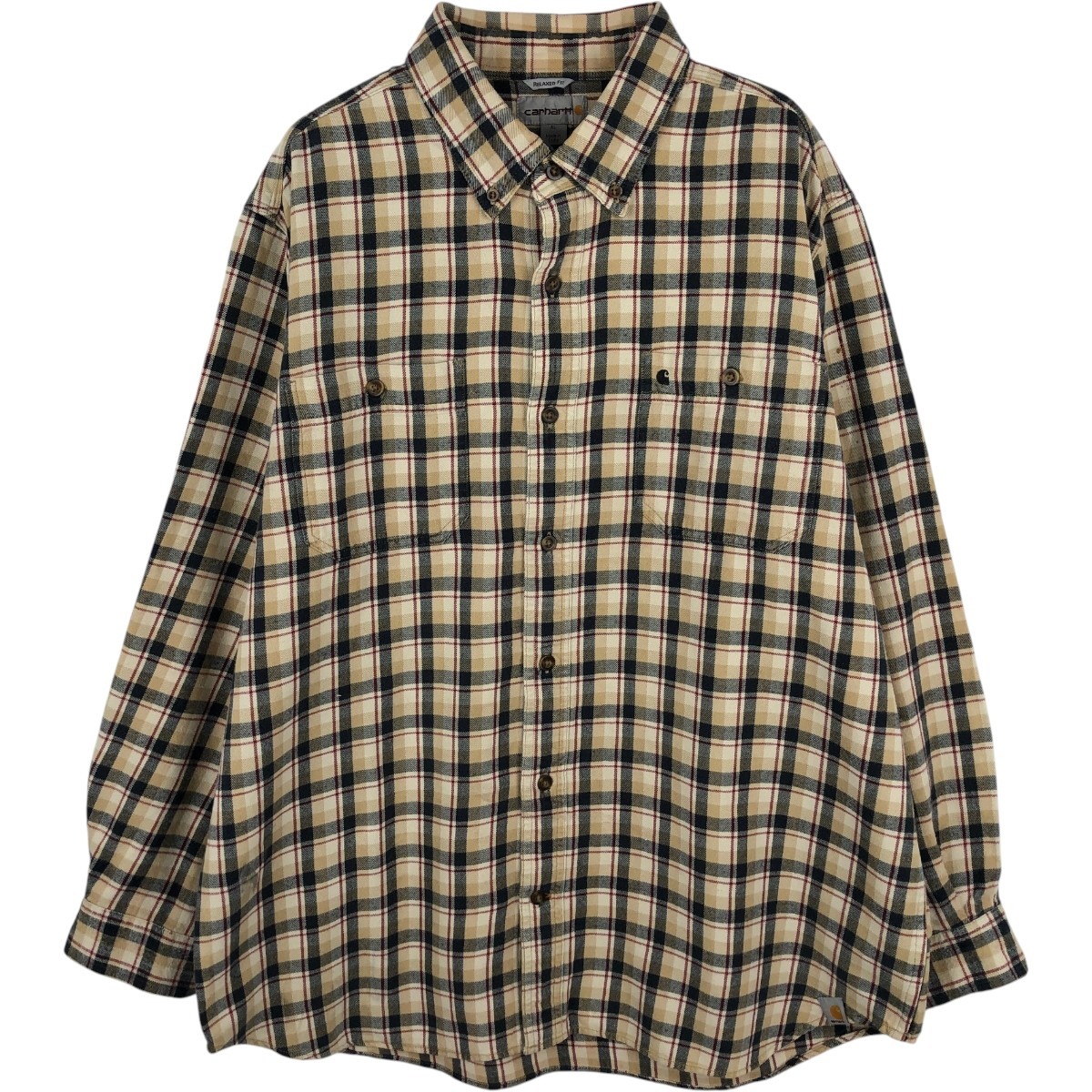 Carhartt/カーハート RELAXED FIT 長袖 ボタンダウン ライトネルチェックシャツ