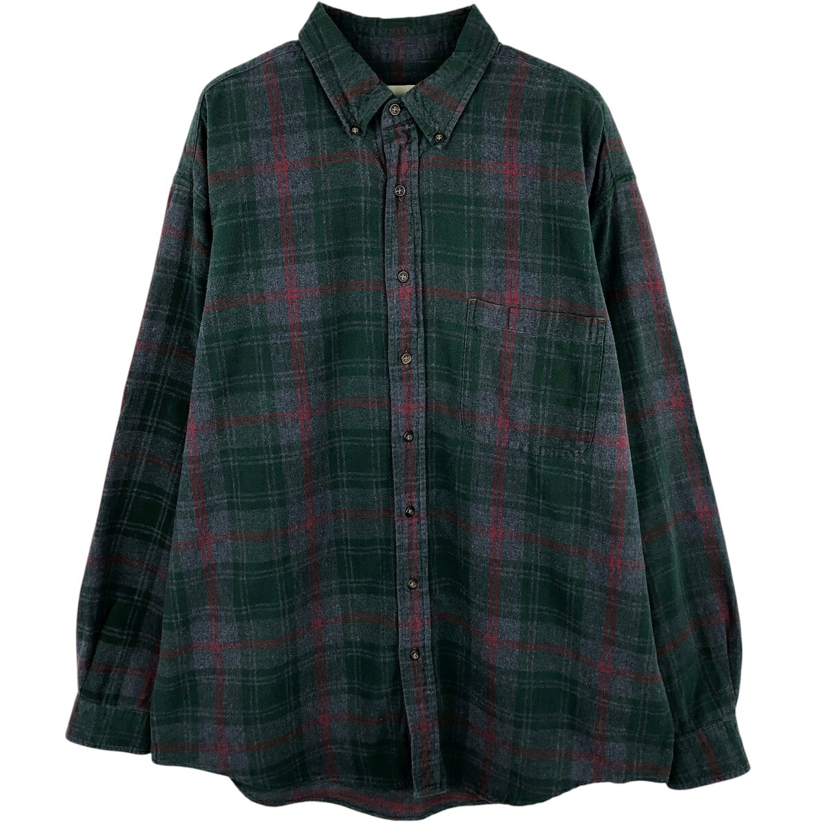 Eddie Bauer/エディーバウアー 長袖 ボタンダウン ライトネルチェックシャツ