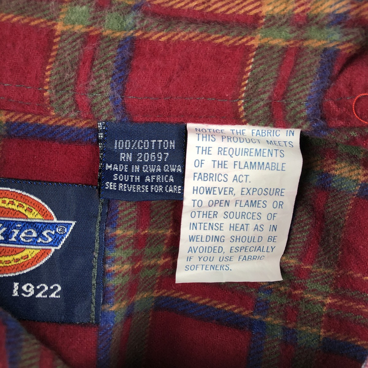 Dickies/ディッキーズ 長袖 プリントネルチェックシャツ