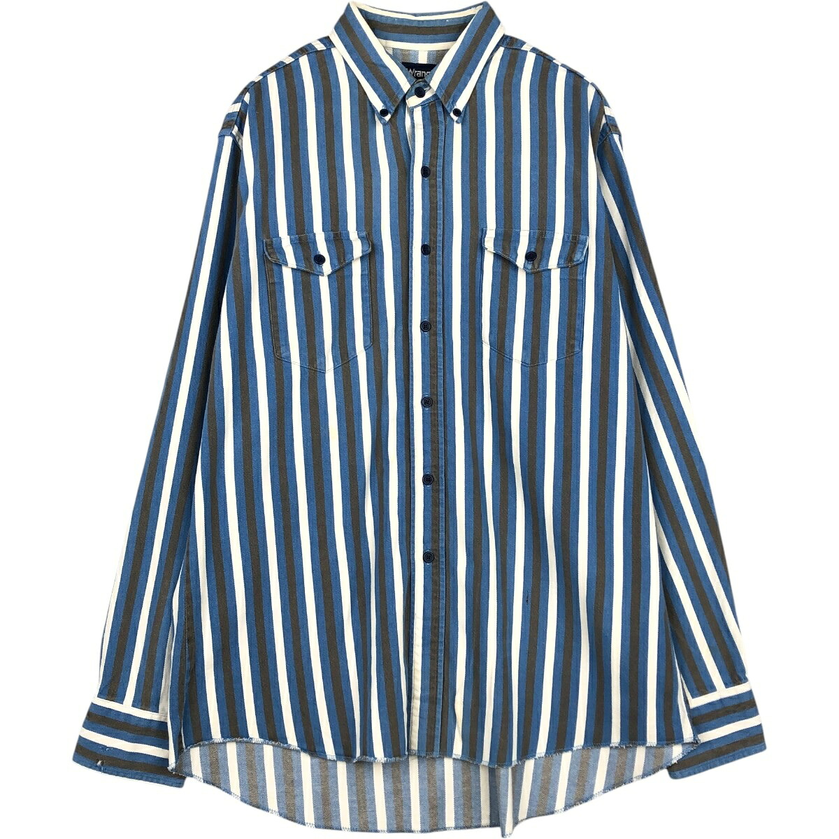 Wrangler/ラングラー REGULAR FIT 長袖 ボタンダウンストライプシャツ