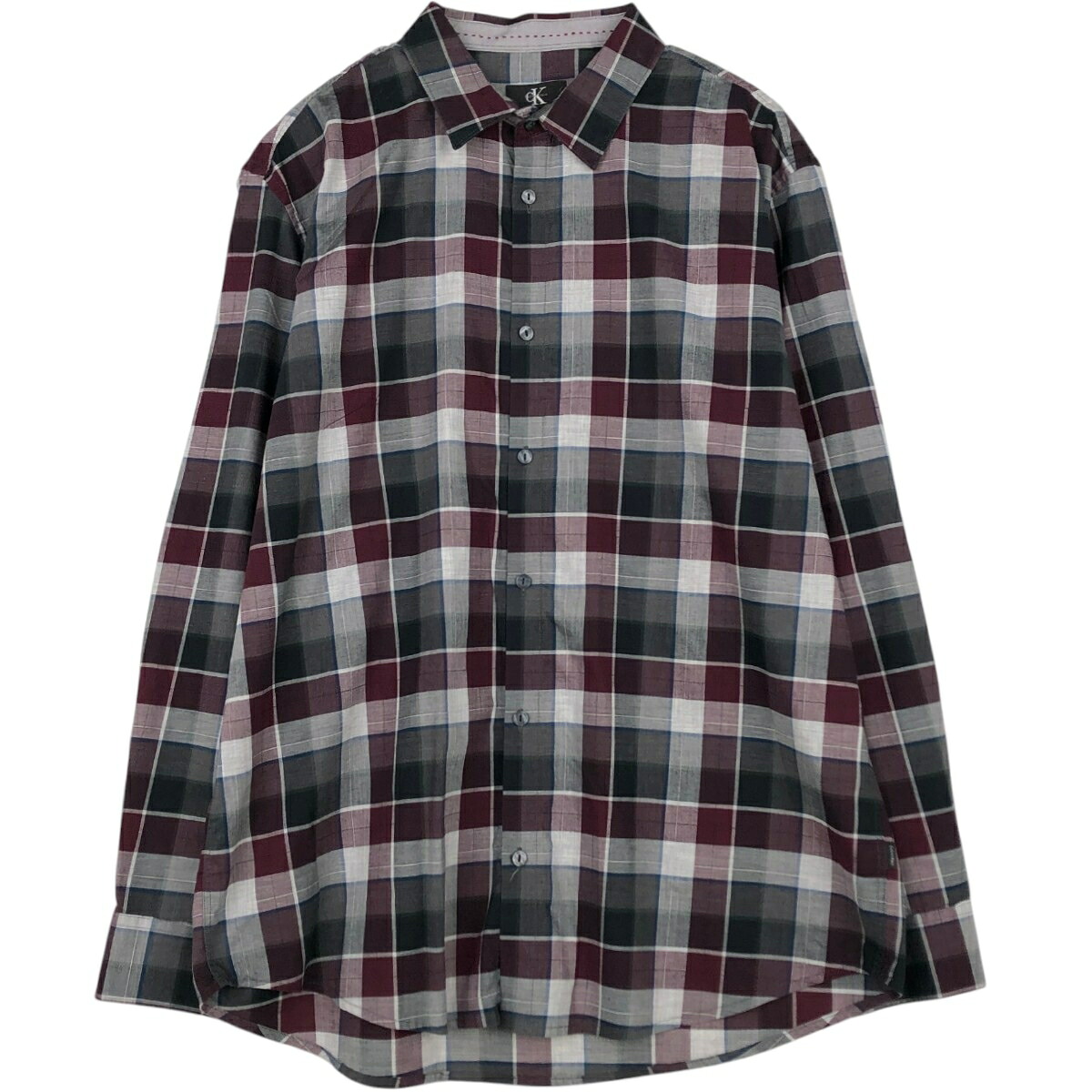 Calvin klein/カルバンクライン 長袖 コットンチェックシャツ