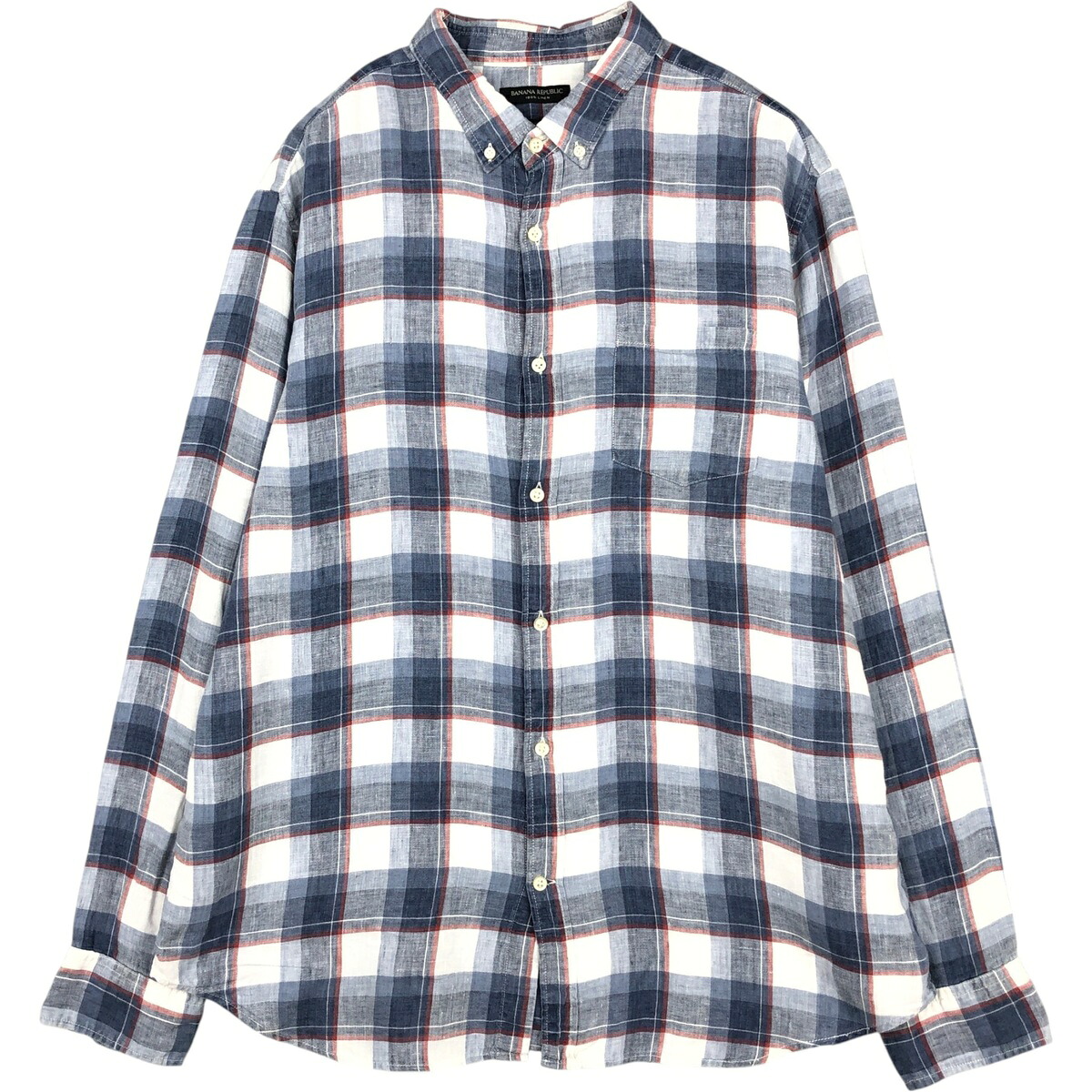 BANANA REPUBLIC/バナナリパブリック CAMDEN FIT 長袖 リネン ボタンダウンシャツ