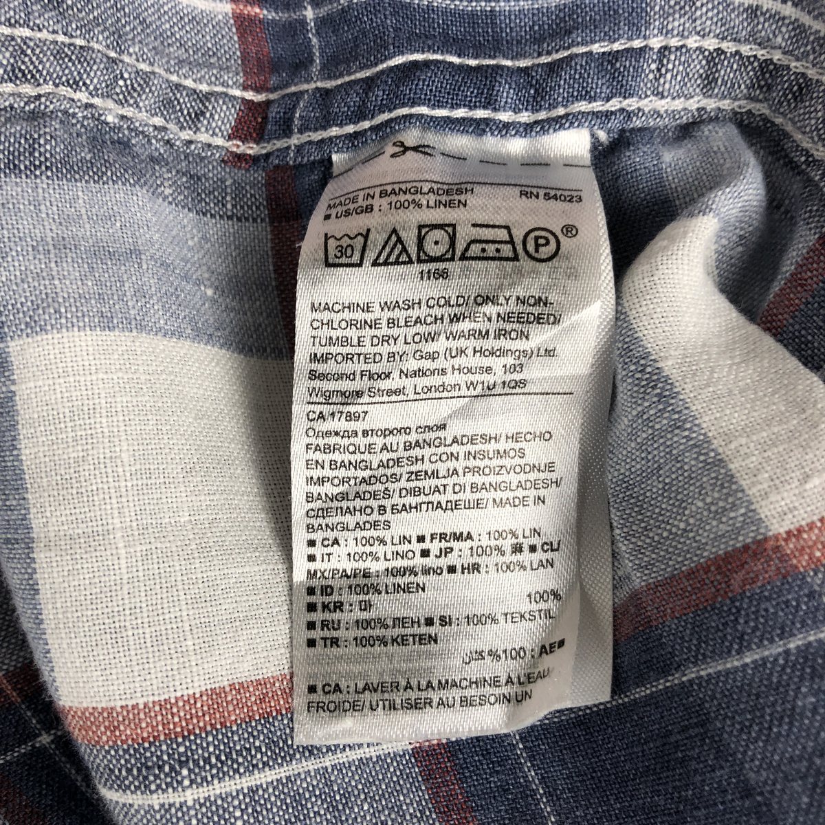 BANANA REPUBLIC/バナナリパブリック CAMDEN FIT 長袖 リネン ボタンダウンシャツ