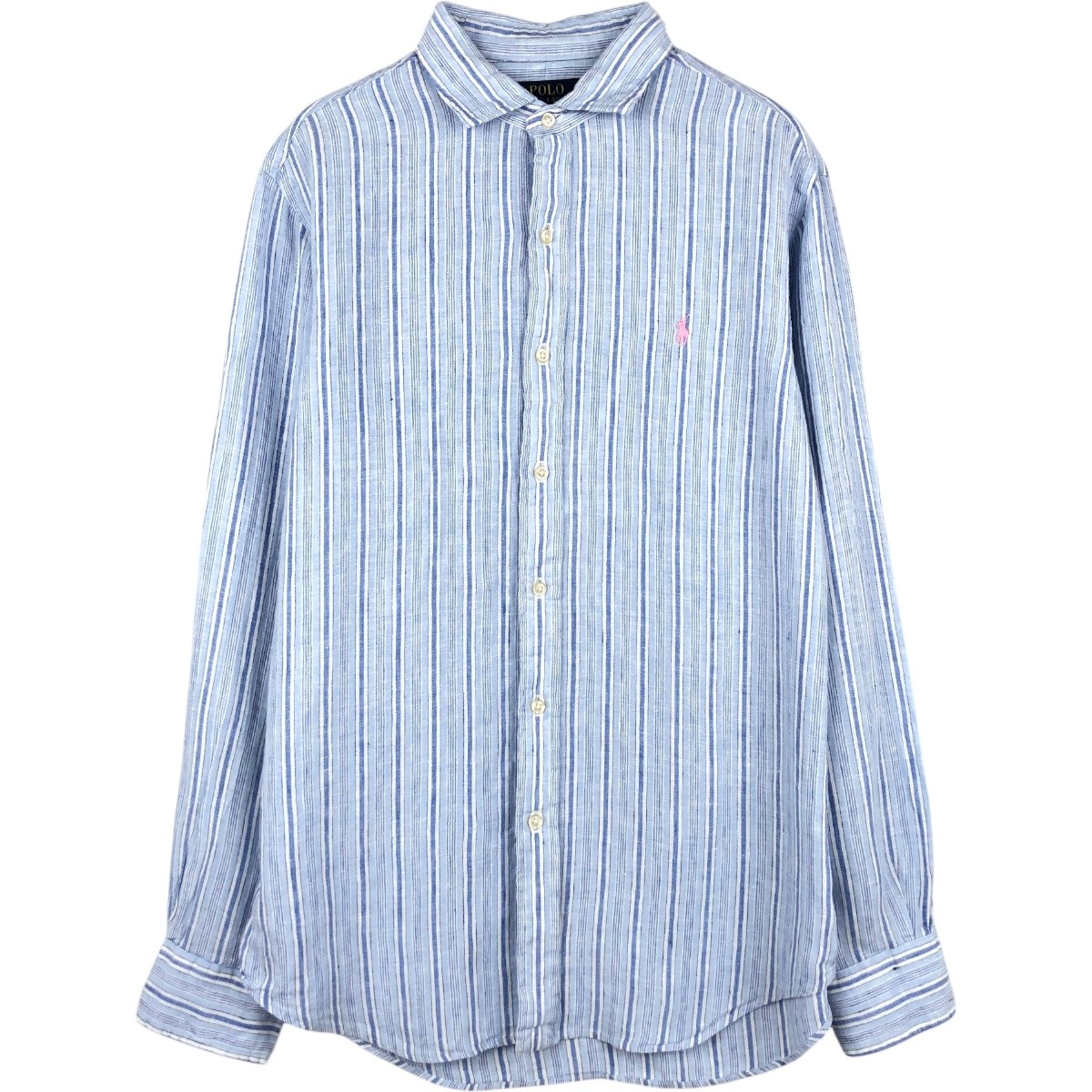 Ralph Lauren/ラルフローレン CLASSIC FIT クラシックフィット 長袖 リネン ボタンダウンシャツ