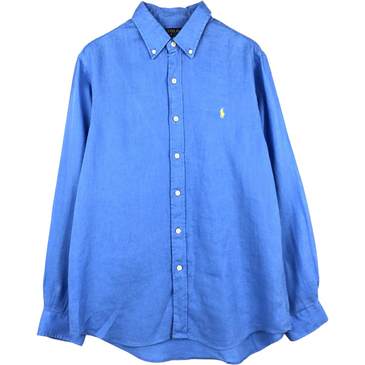Ralph Lauren/ラルフローレン CUSTOM FIT 長袖 リネン ボタンダウンシャツ