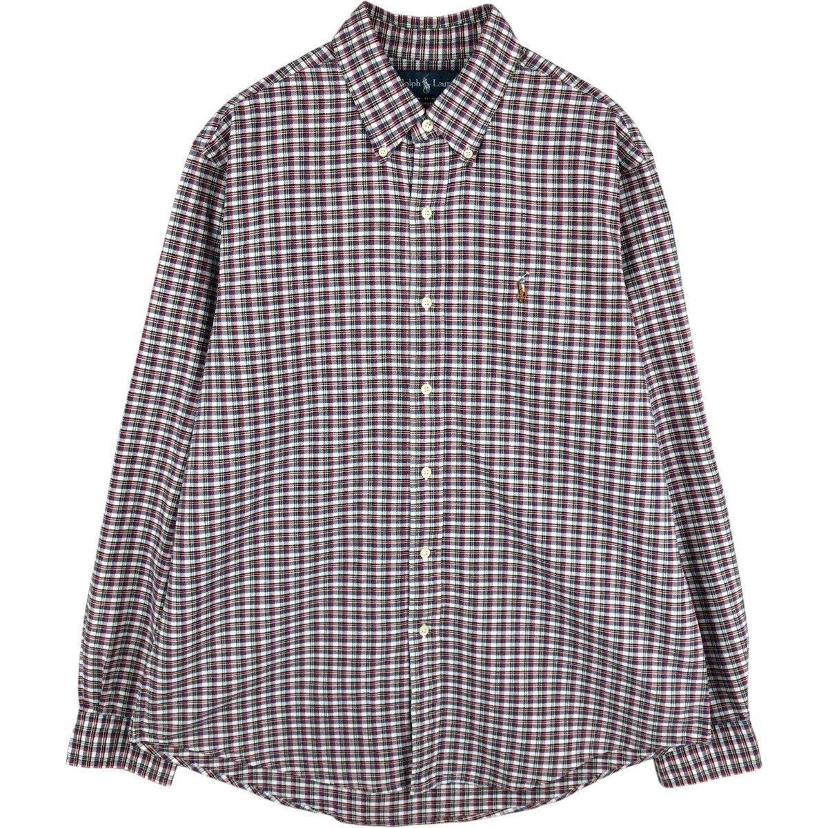 Ralph Lauren/ラルフローレン CUSTOM FIT 長袖 ボタンダウンチェックシャツ