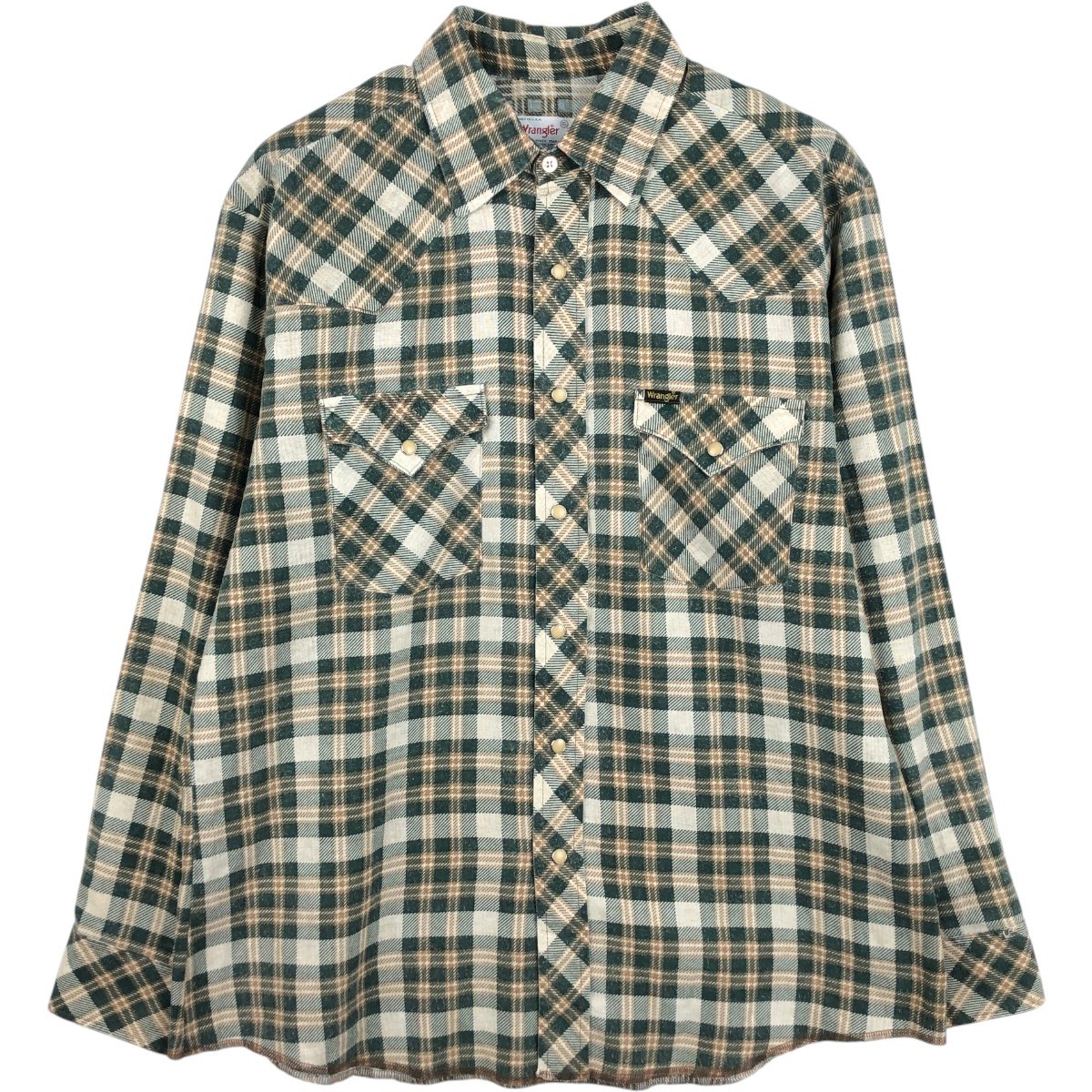 Wrangler/ラングラー 長袖 ウエスタンネルチェックシャツ