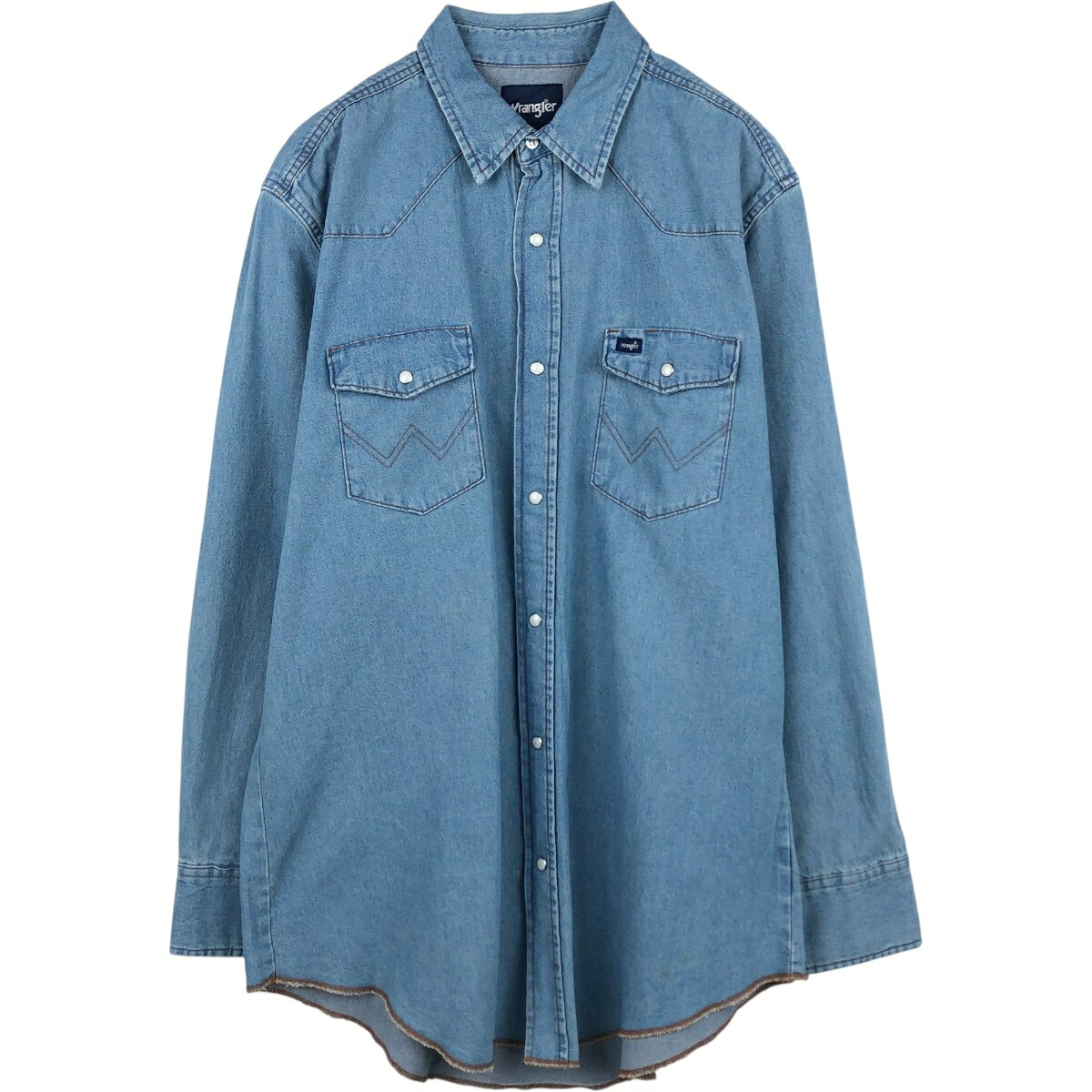 Wrangler/ラングラー 長袖 デニムウエスタンシャツ