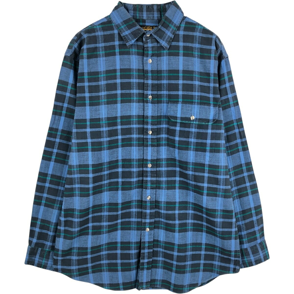 Eddie Bauer/エディーバウアー 黒タグ 長袖 コットンチェックシャツ